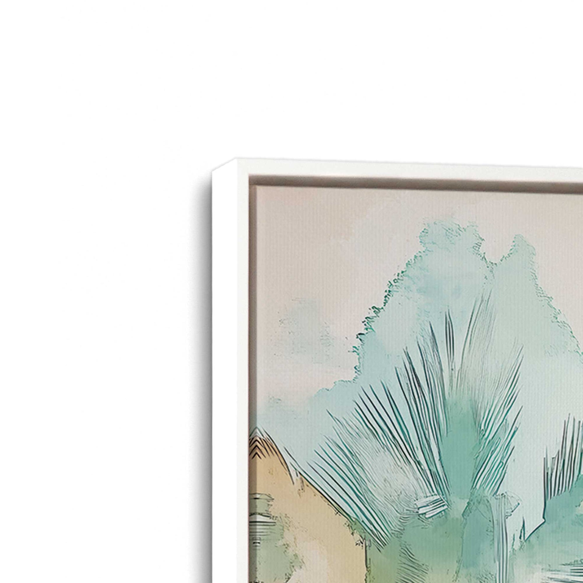 [Color:Opaque White], Picture of art in a White frame at an angle