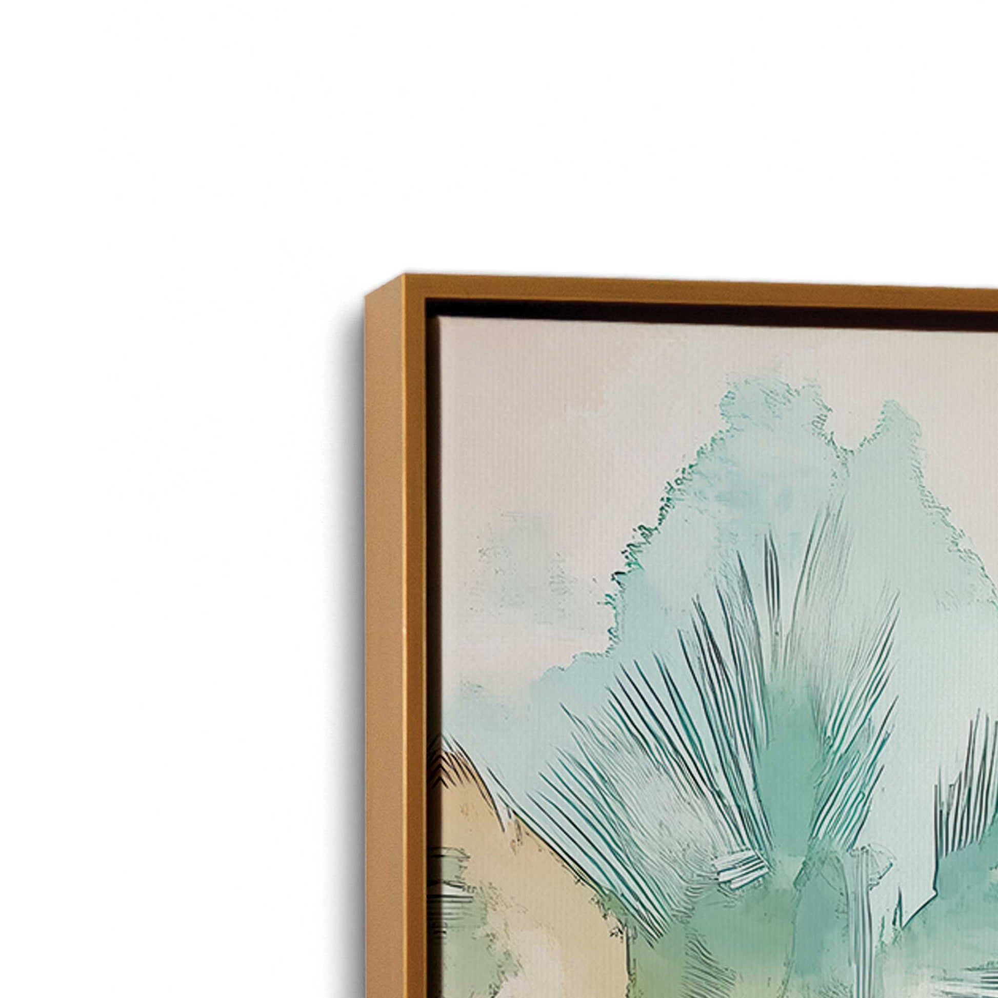 [Color:Polished Gold], Picture of art in a Polished Gold frame at an angle