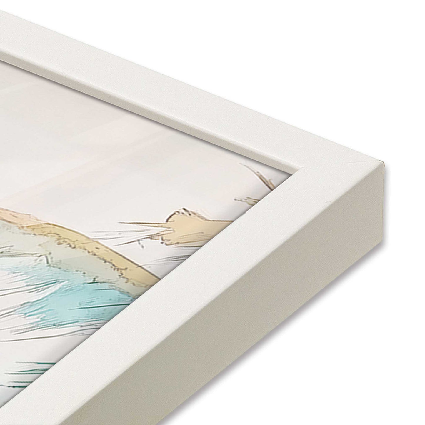 [Color:Opaque White], Picture of art in a Opaque White frame at an angle