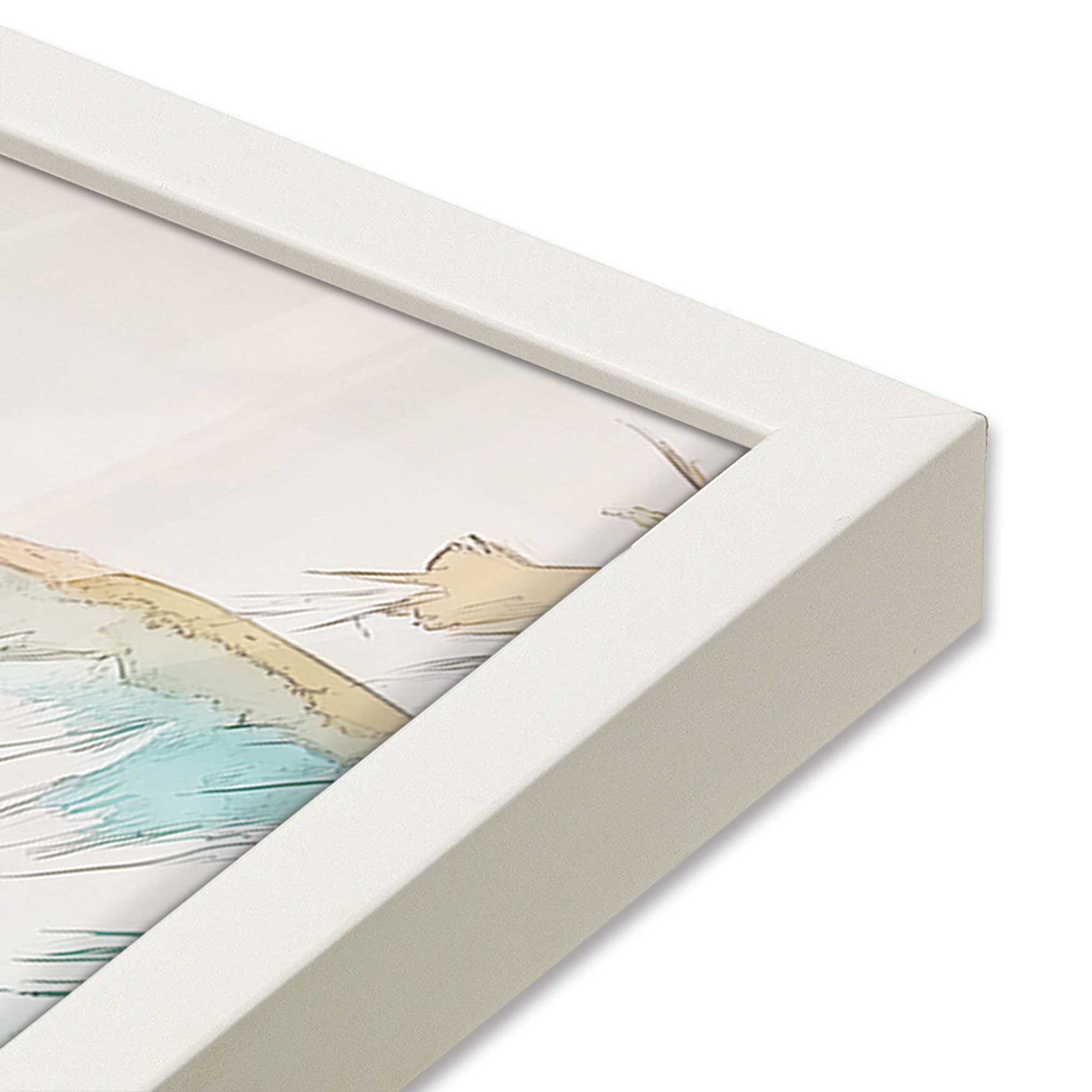 [Color:Opaque White], Picture of art in a Opaque White frame at an angle