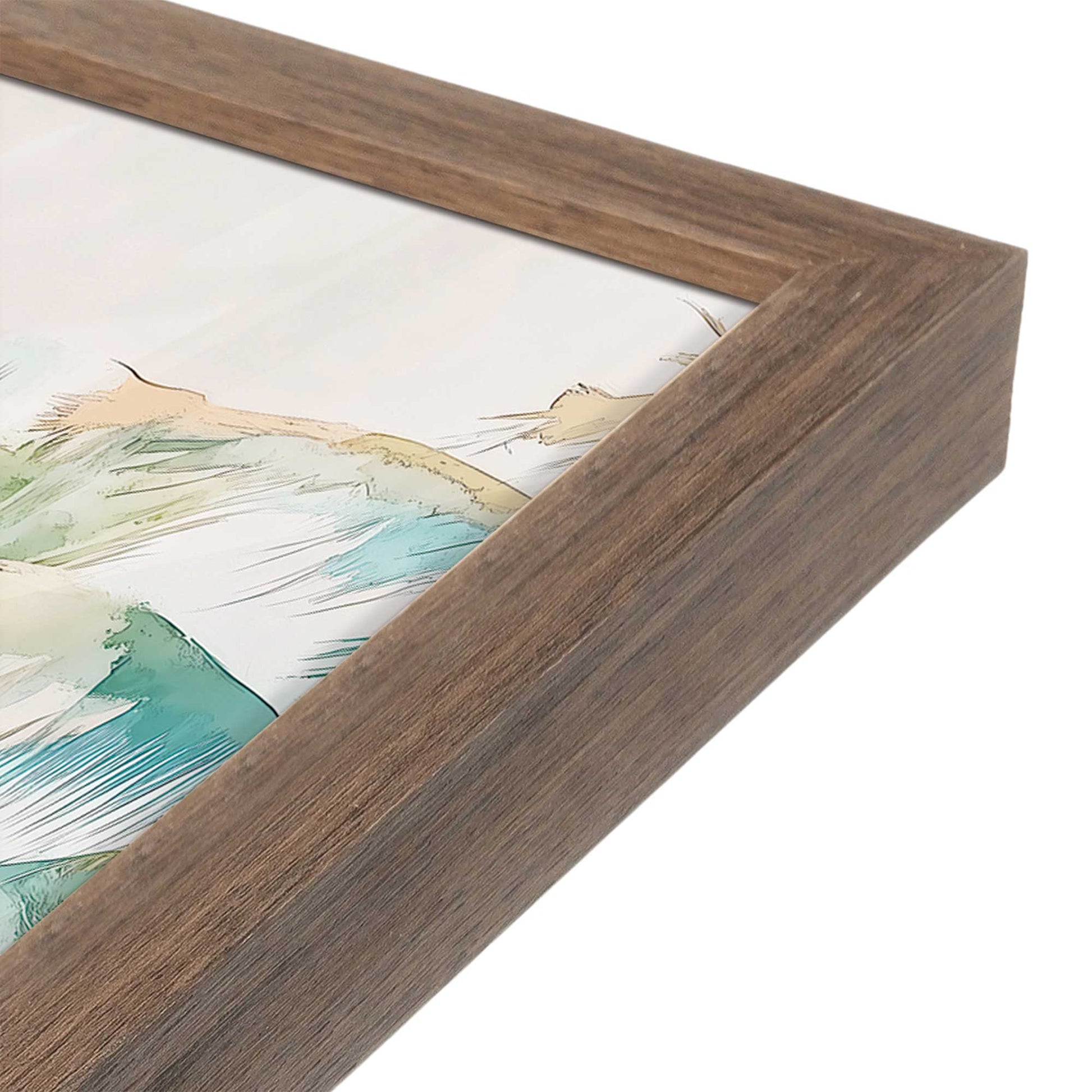 [Color:Walnut], Picture of art in a Walnut frame at an angle