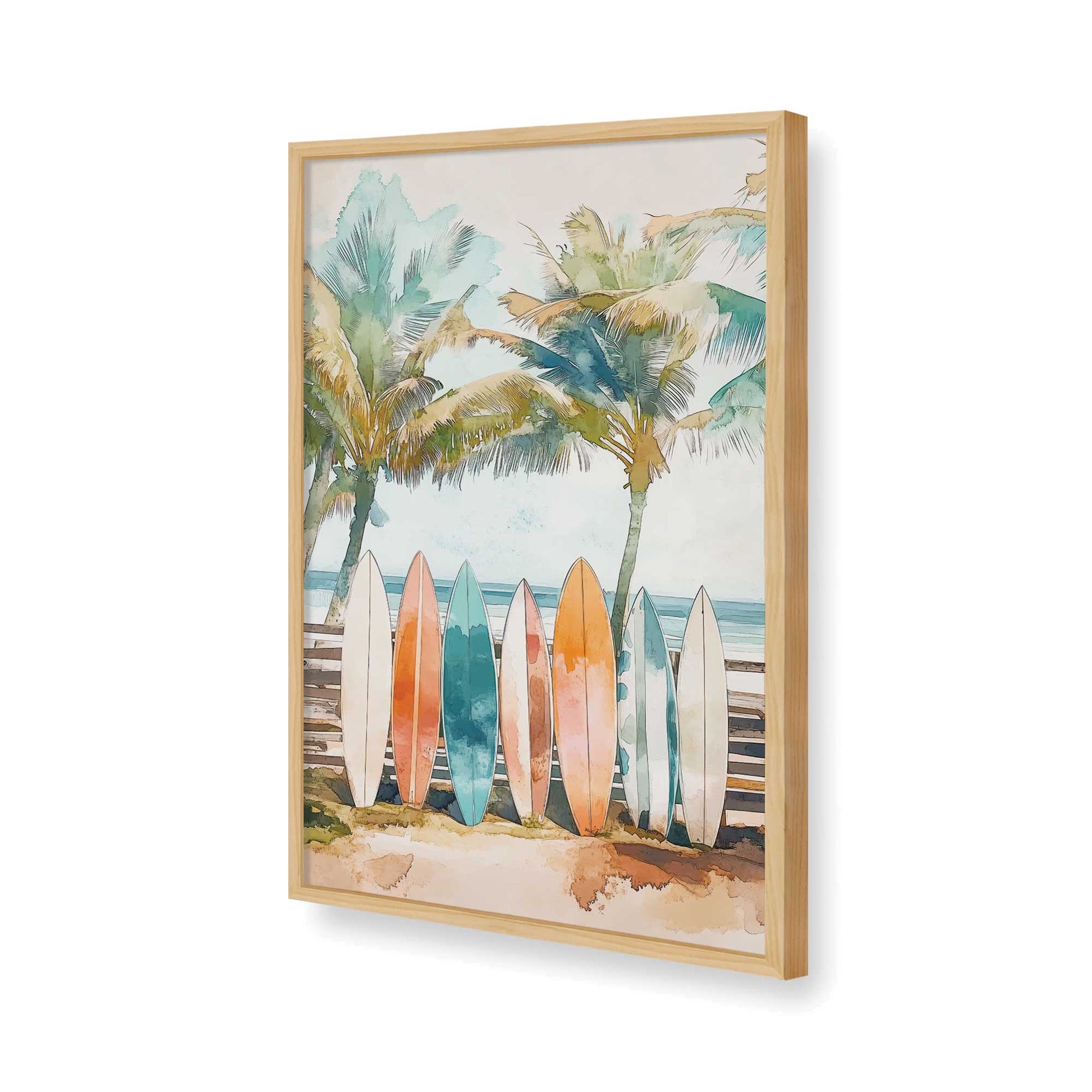 [Color:American Maple], Picture of art in a American Maple frame of the corner
