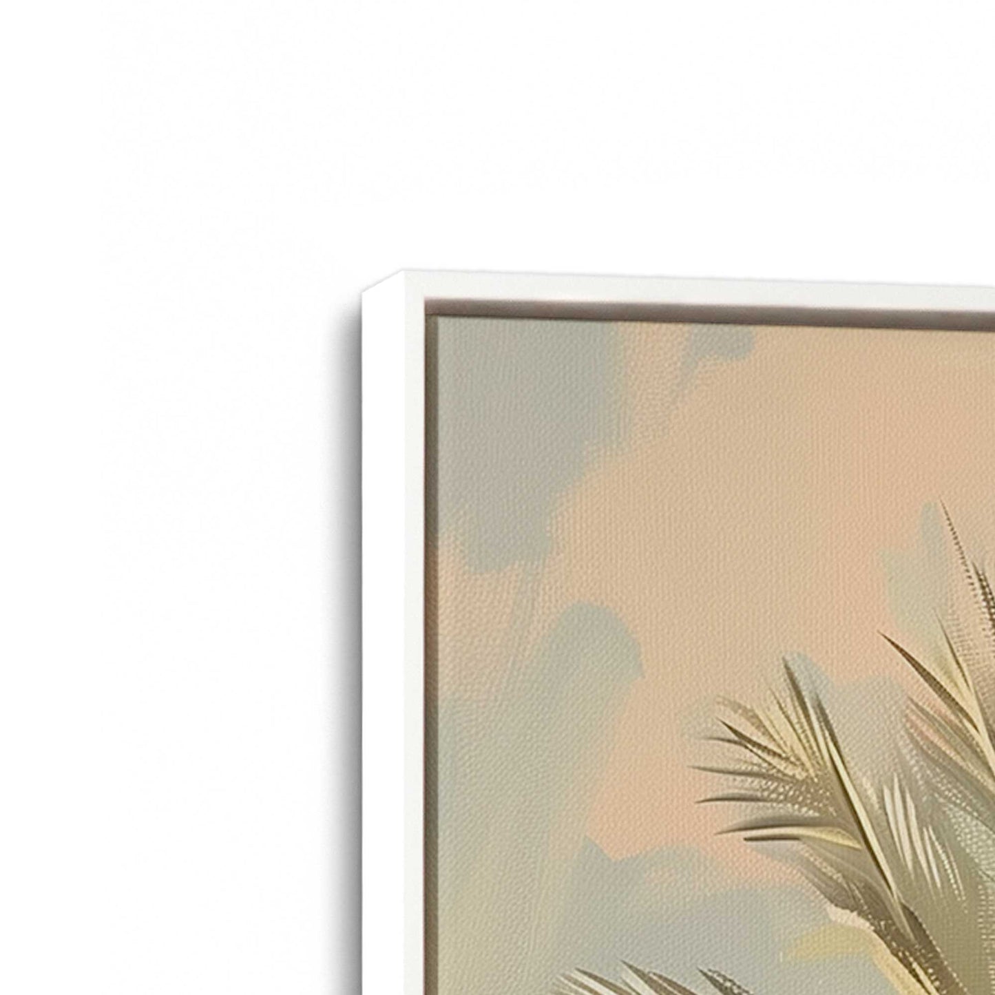 [Color:Opaque White], Picture of art in a White frame at an angle