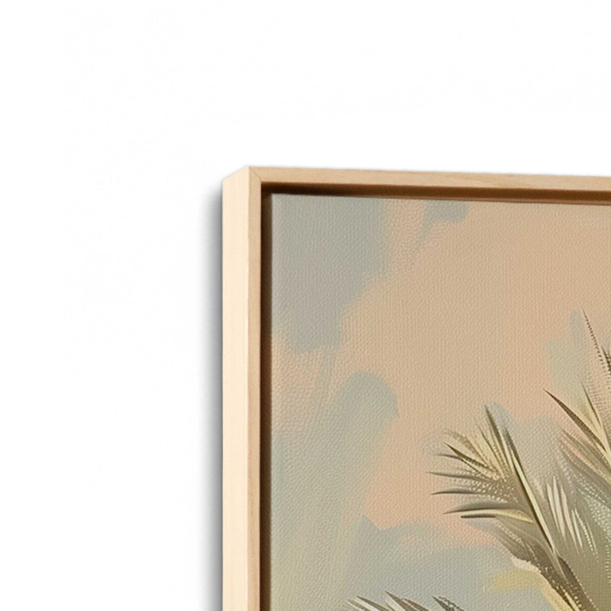 [Color:American Maple], Picture of art in a American Maple frame at an angle