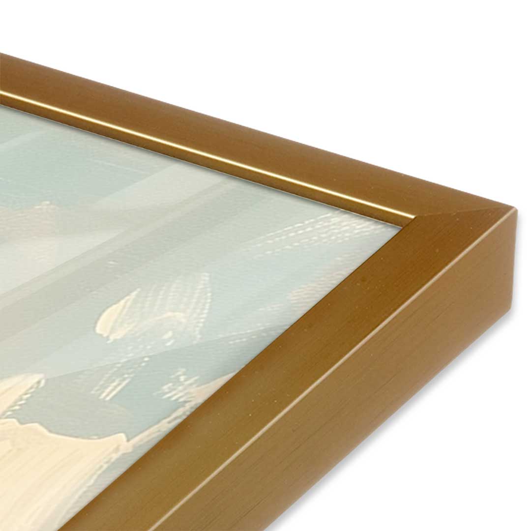 [Color:Polished Gold], Picture of art in a Polished Gold frame at an angle