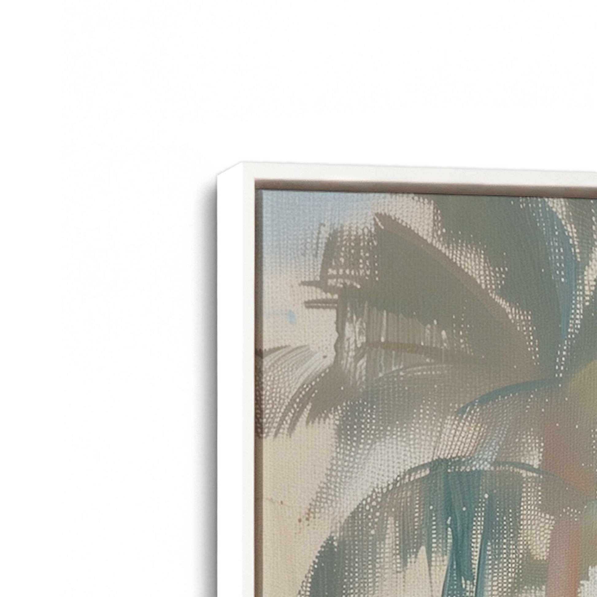[Color:Opaque White], Picture of art in a White frame at an angle