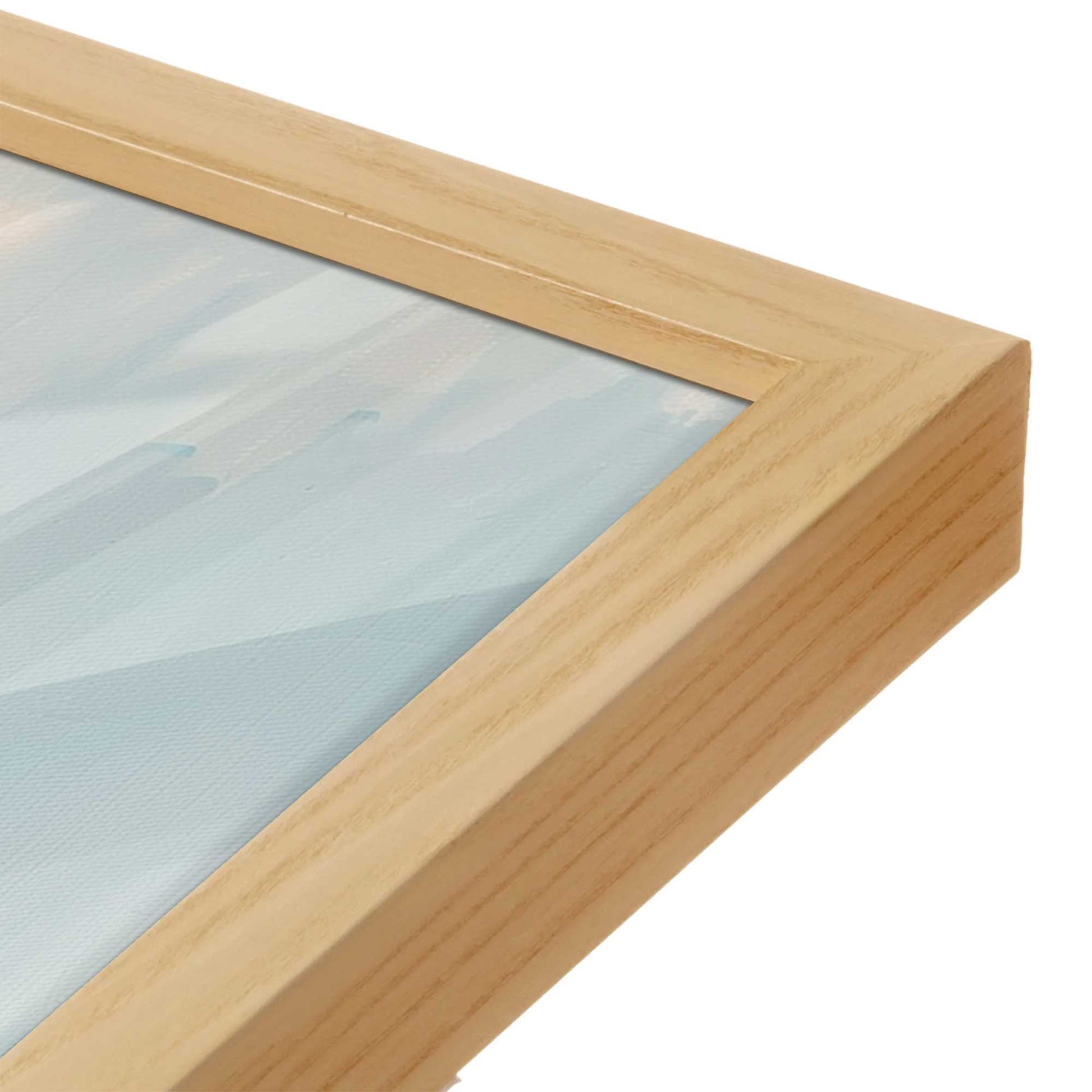 [Color:American Maple], Picture of art in a American Maple frame at an angle