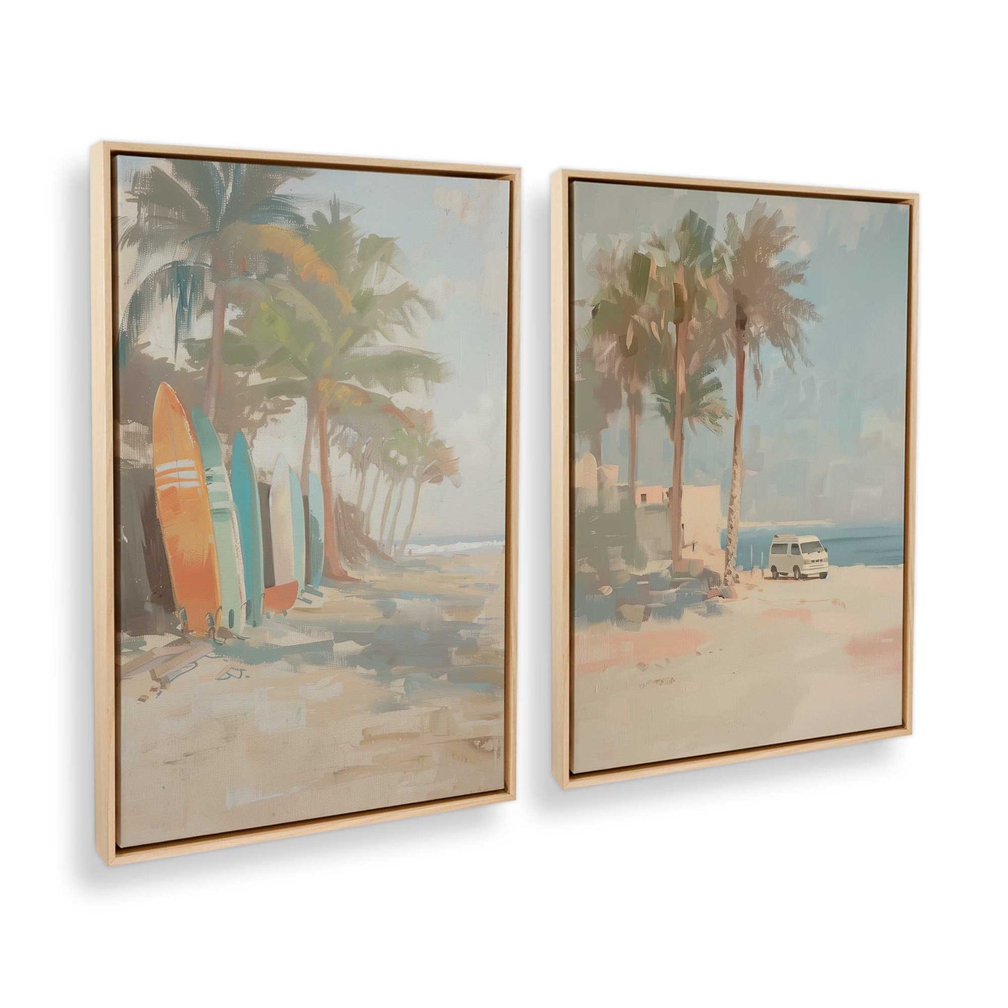 [Color:American Maple], Picture of art in a American Maple frame at an angle