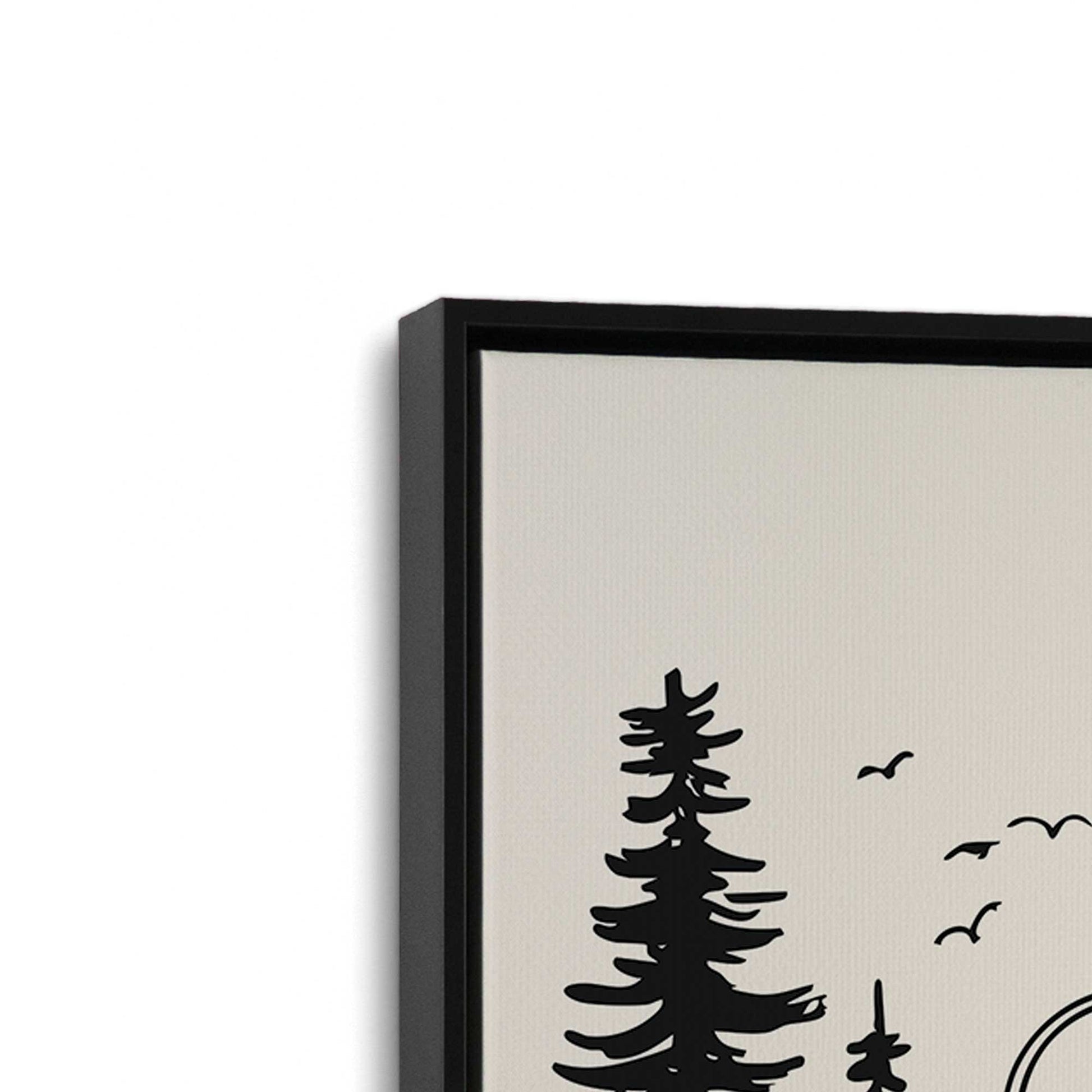 [Color:Satin Black], Picture of art in a Satin Black frame at an angle