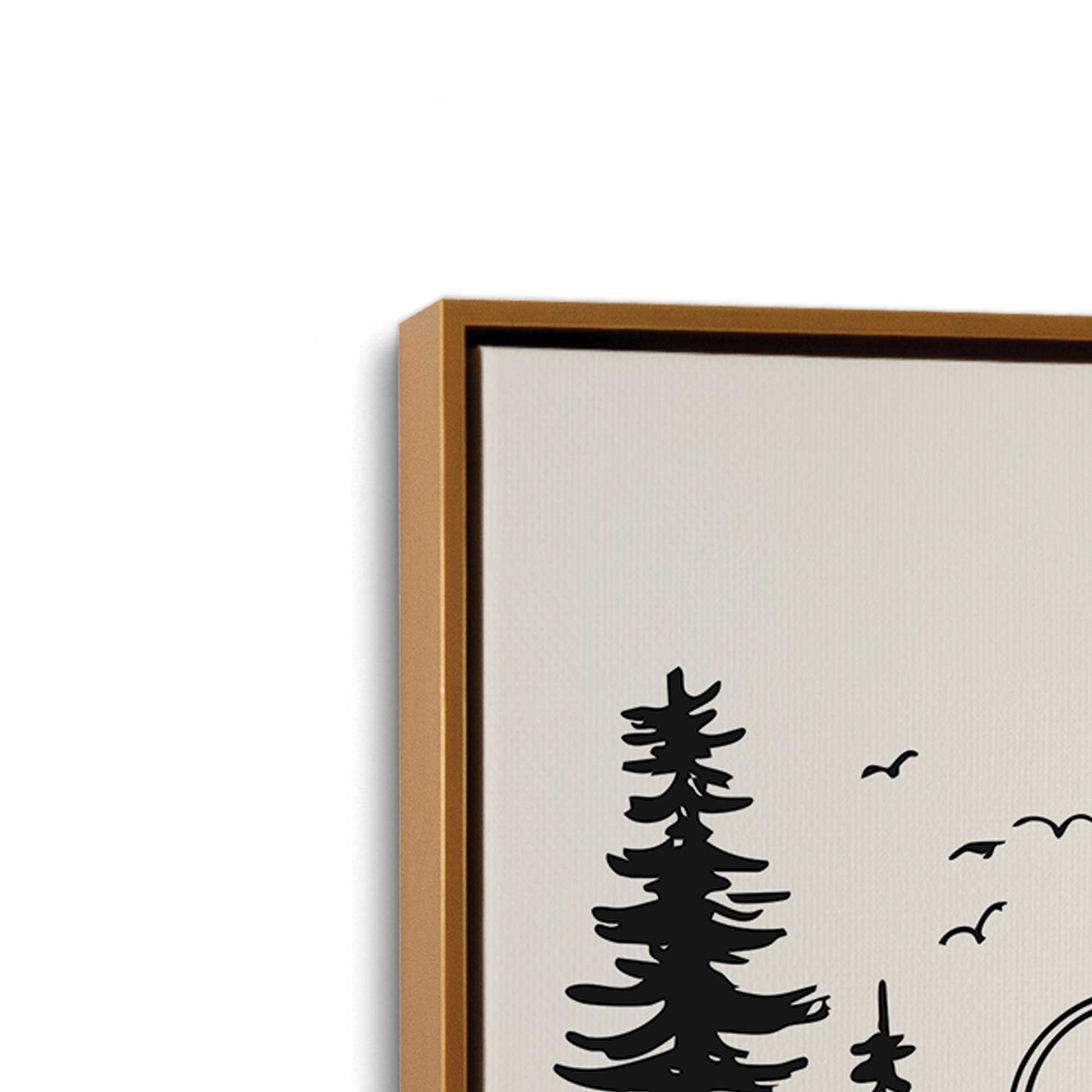 [Color:Polished Gold], Picture of art in a Polished Gold frame at an angle