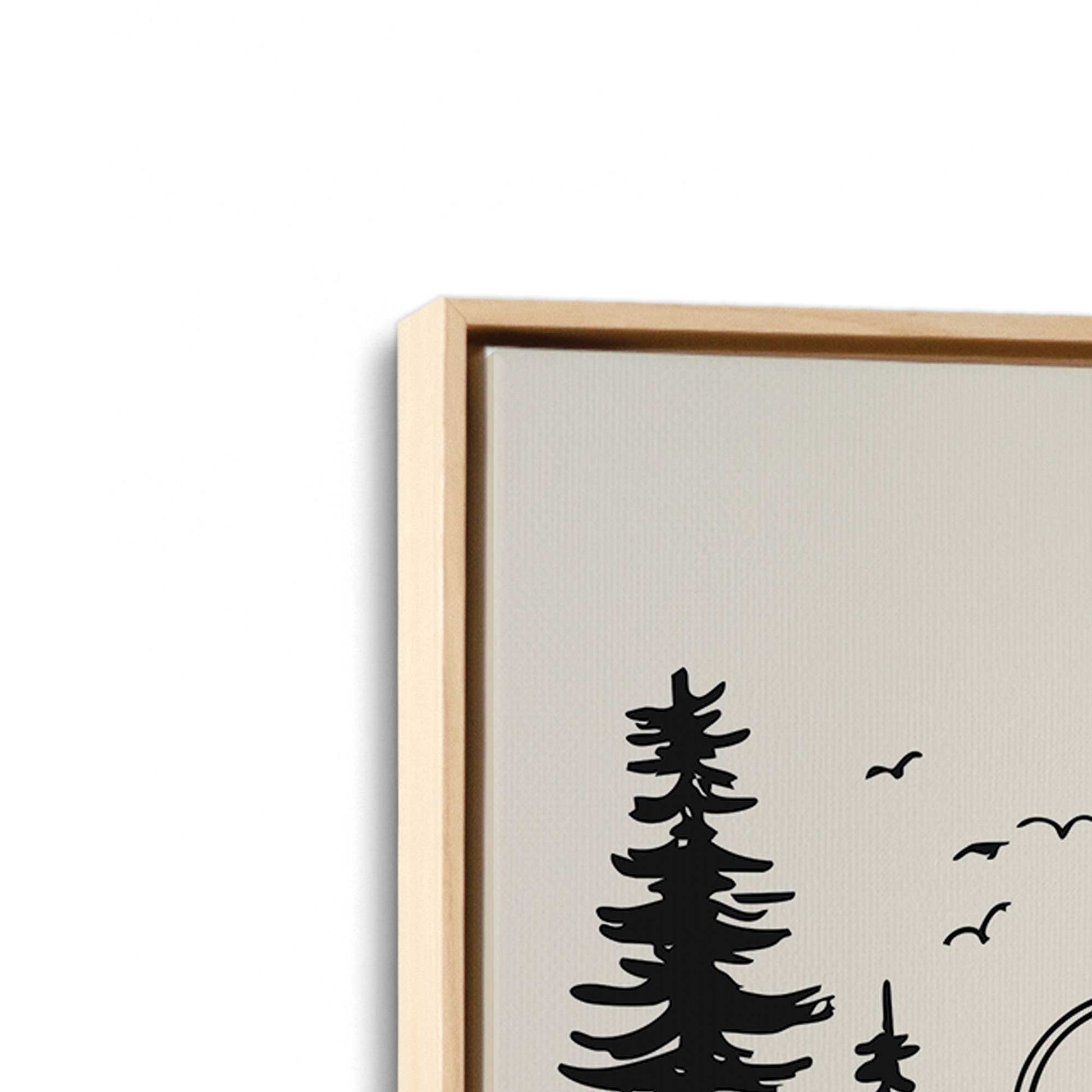[Color:American Maple], Picture of art in a American Maple frame at an angle