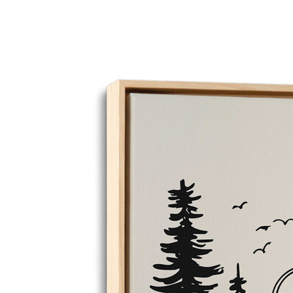 [Color:American Maple], Picture of art in a American Maple frame at an angle