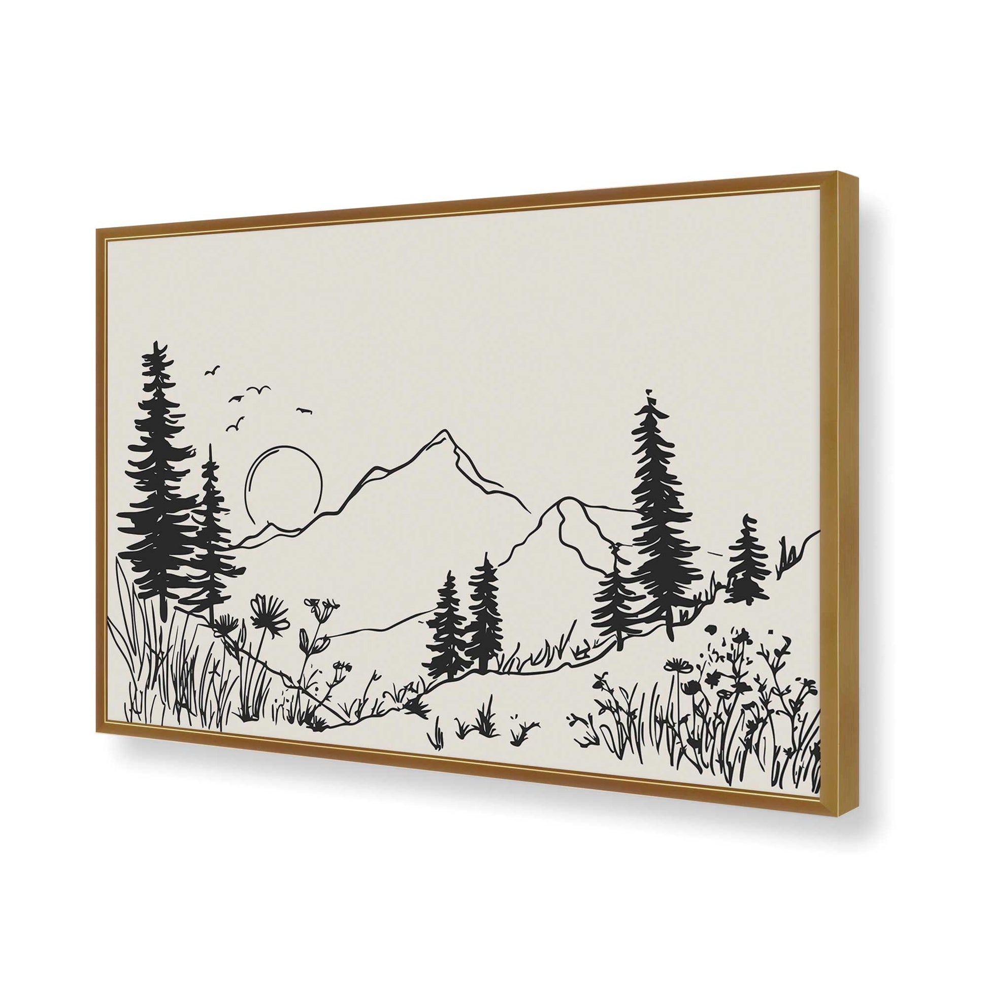 [Color:Polished Gold], Picture of art in a Polished Gold frame of the corner