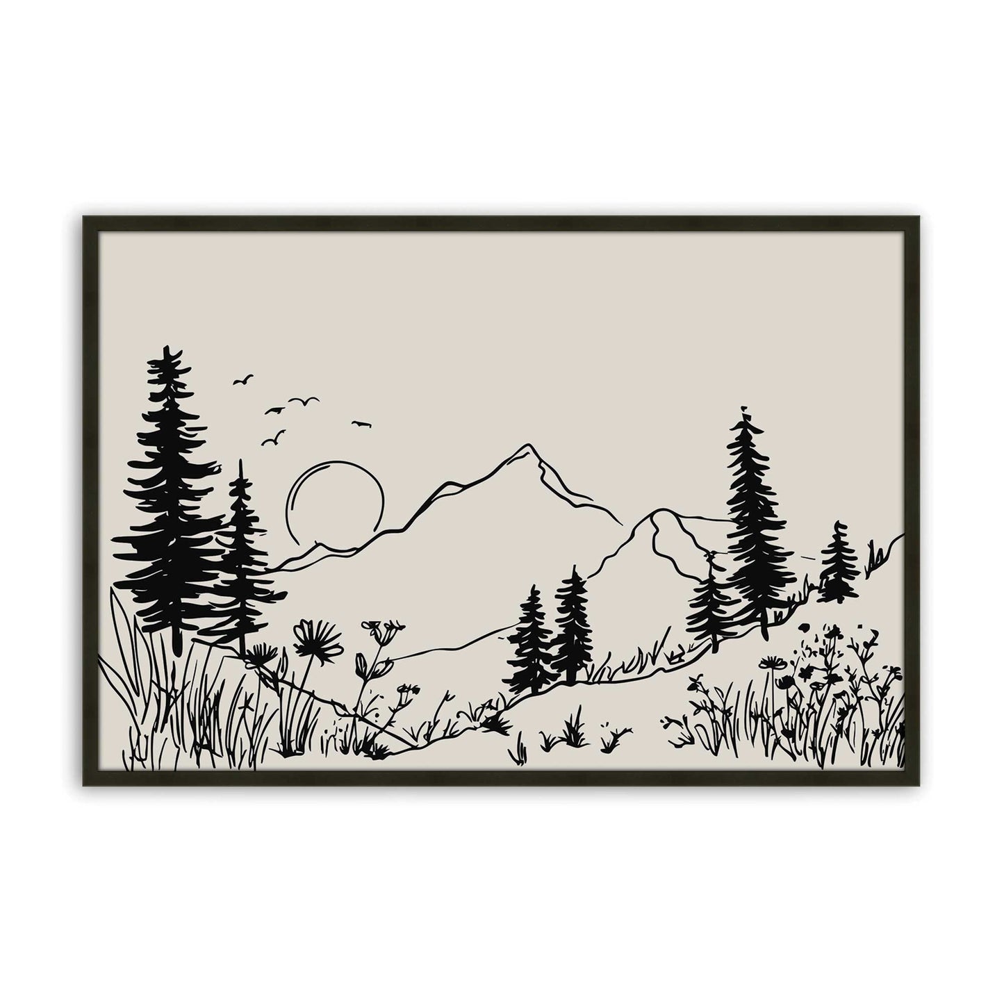 [Color:Satin Black], Picture of art in a Satin Black frame