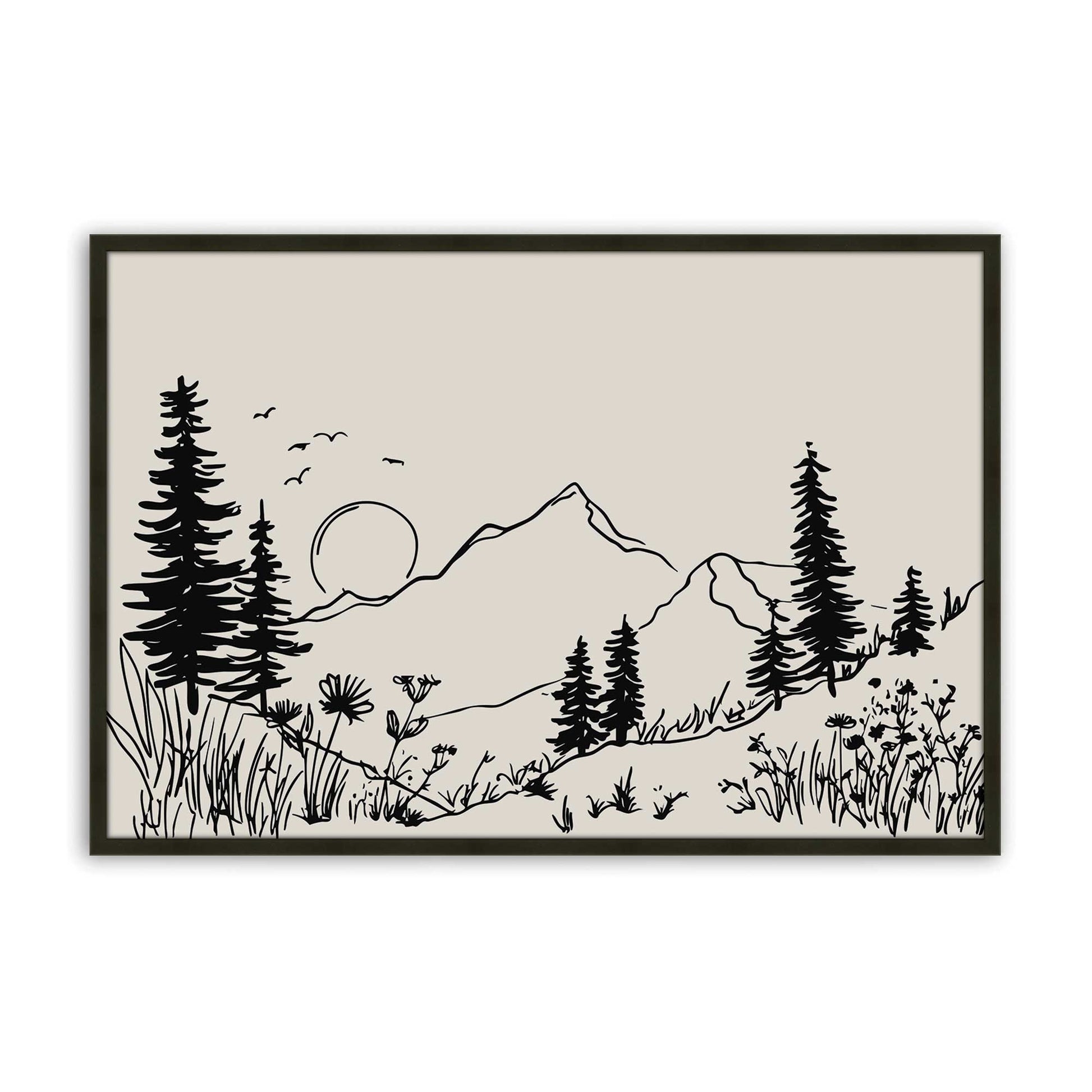 [Color:Satin Black], Picture of art in a Satin Black frame