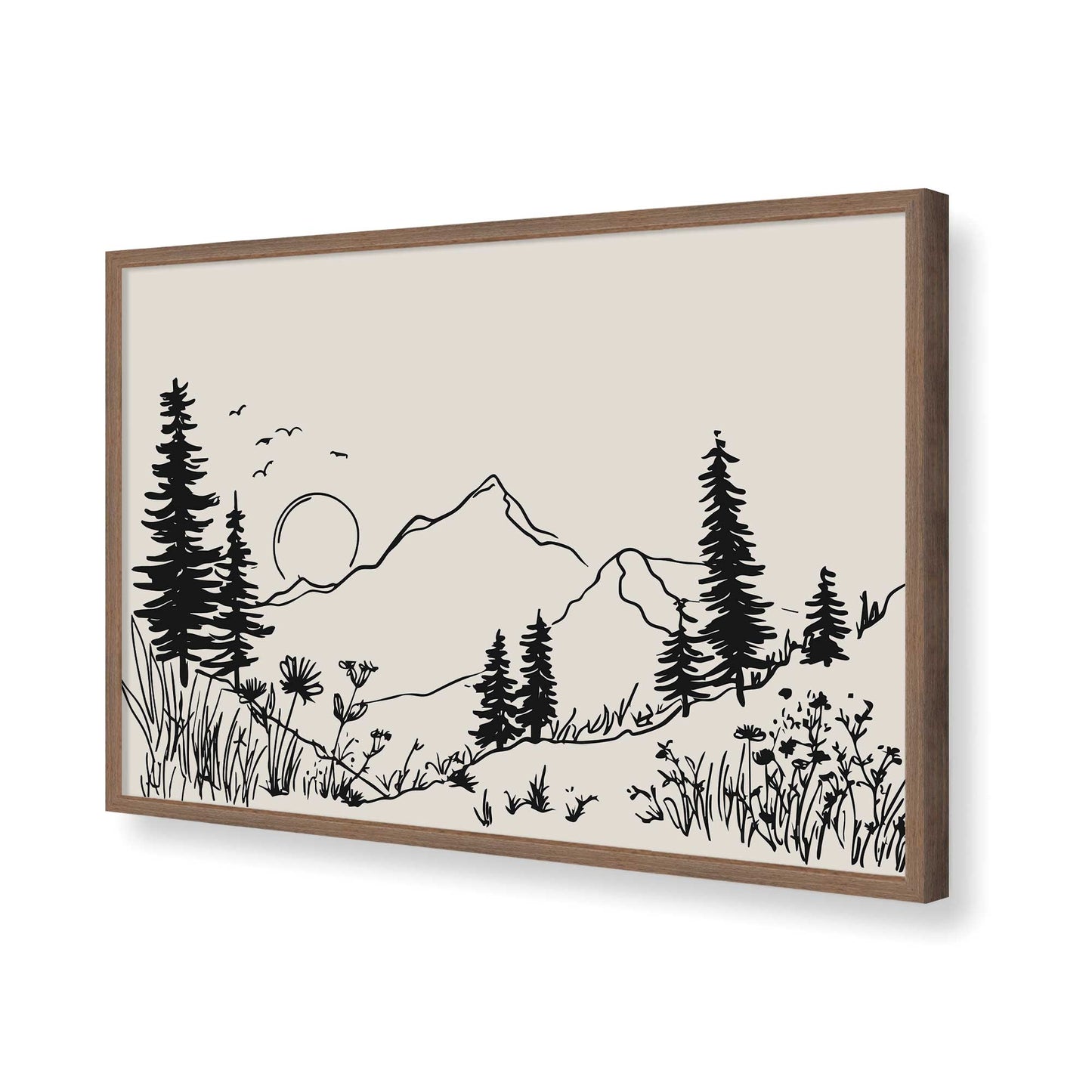 [Color:Walnut], Picture of art in a Walnut frame of the corner