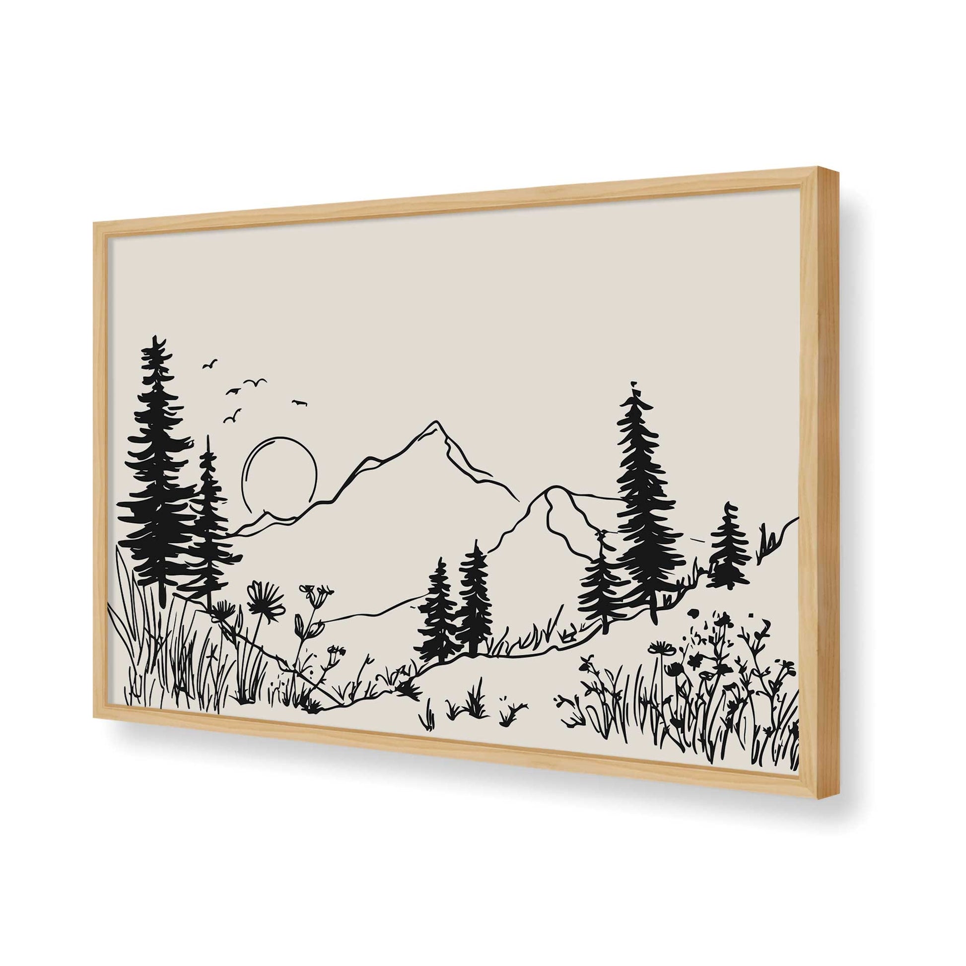[Color:American Maple], Picture of art in a American Maple frame of the corner