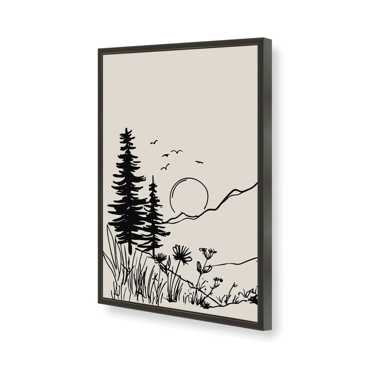 [Color:Satin Black], Picture of art in a Satin Black frame of the corner