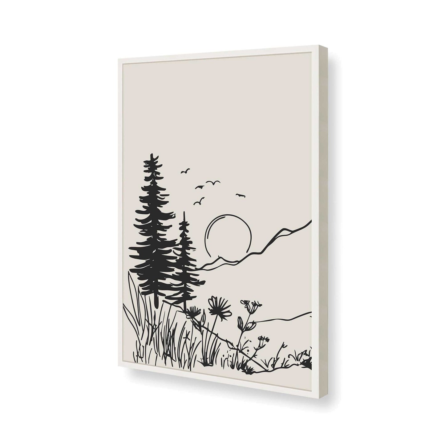 [Color:Opaque White], Picture of art in a Opaque White frame of the corner