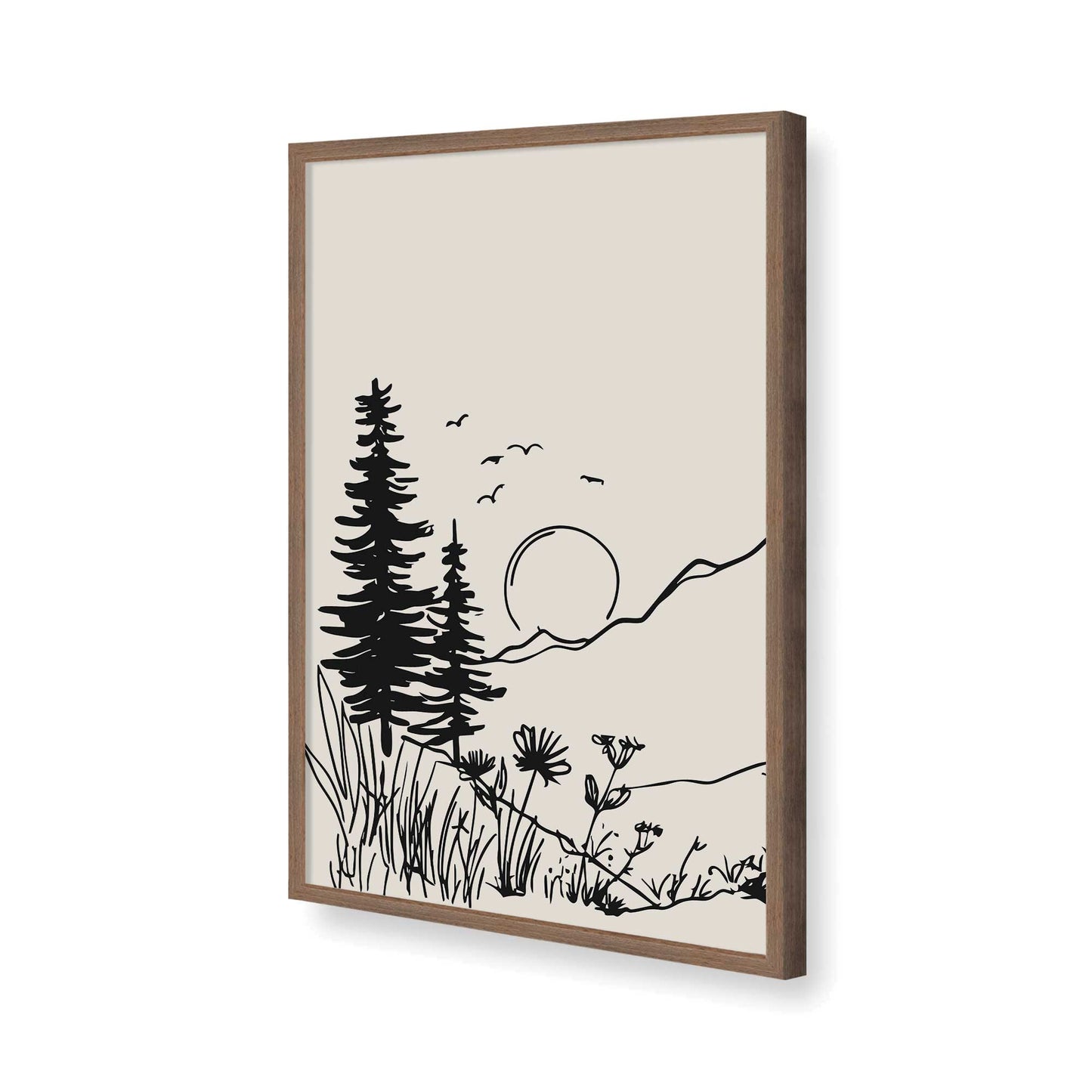 [Color:Walnut], Picture of art in a Walnut frame of the corner