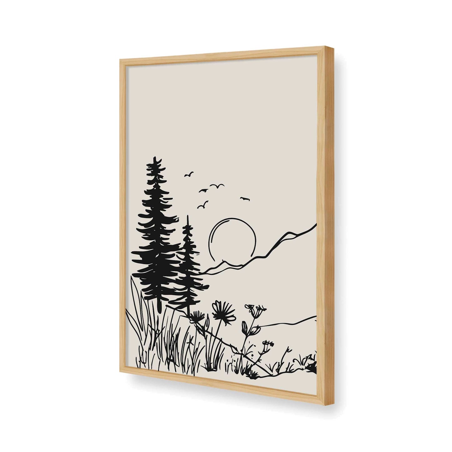 [Color:American Maple], Picture of art in a American Maple frame of the corner