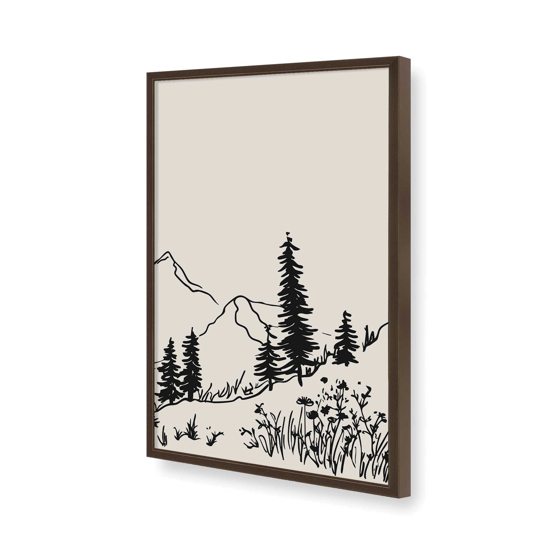 [Color:Brown], Picture of art in a Brown frame of the corner
