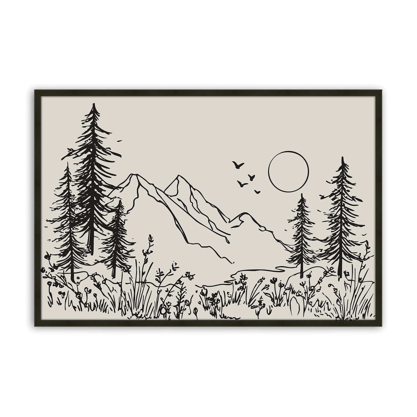 [Color:Satin Black], Picture of art in a Satin Black frame