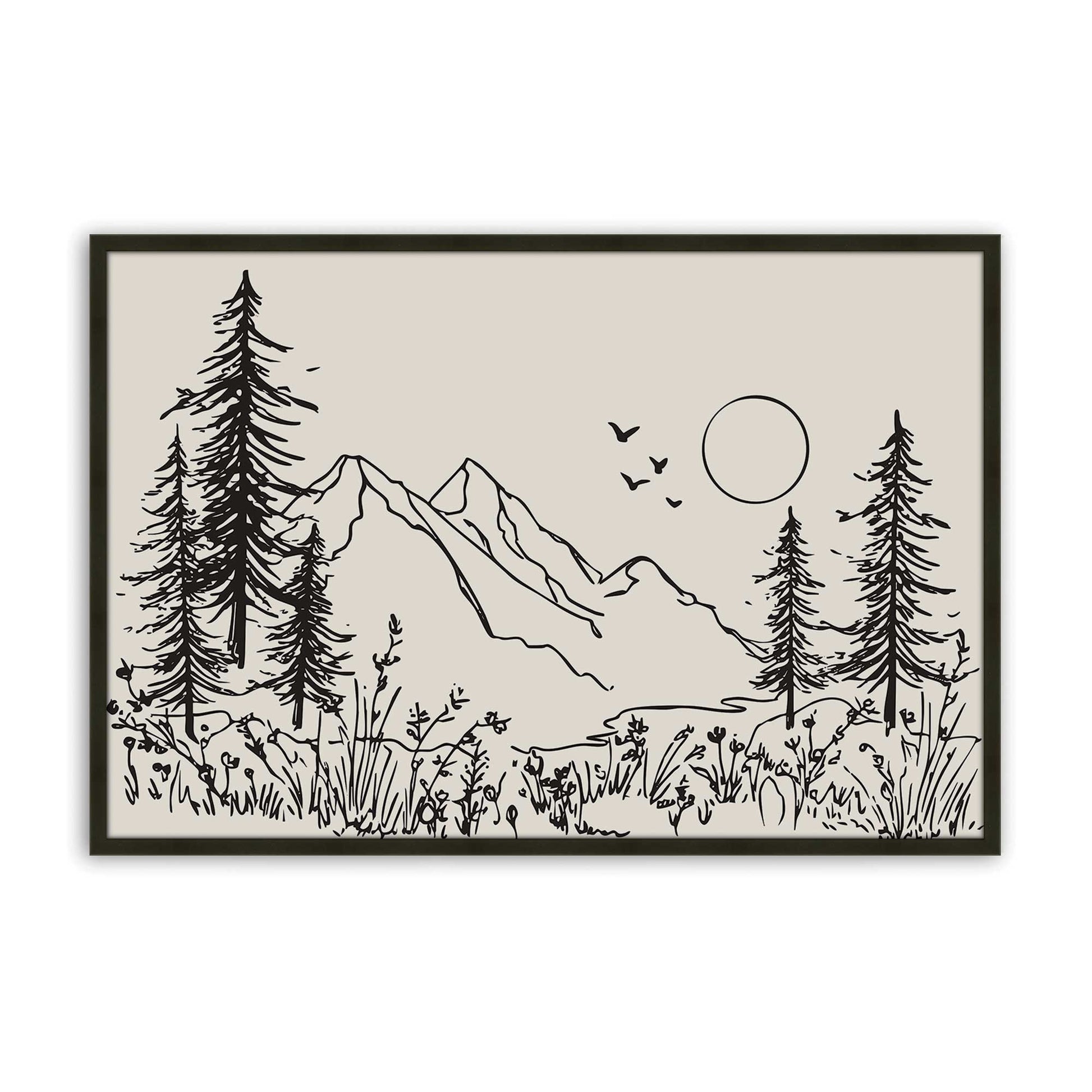 [Color:Satin Black], Picture of art in a Satin Black frame