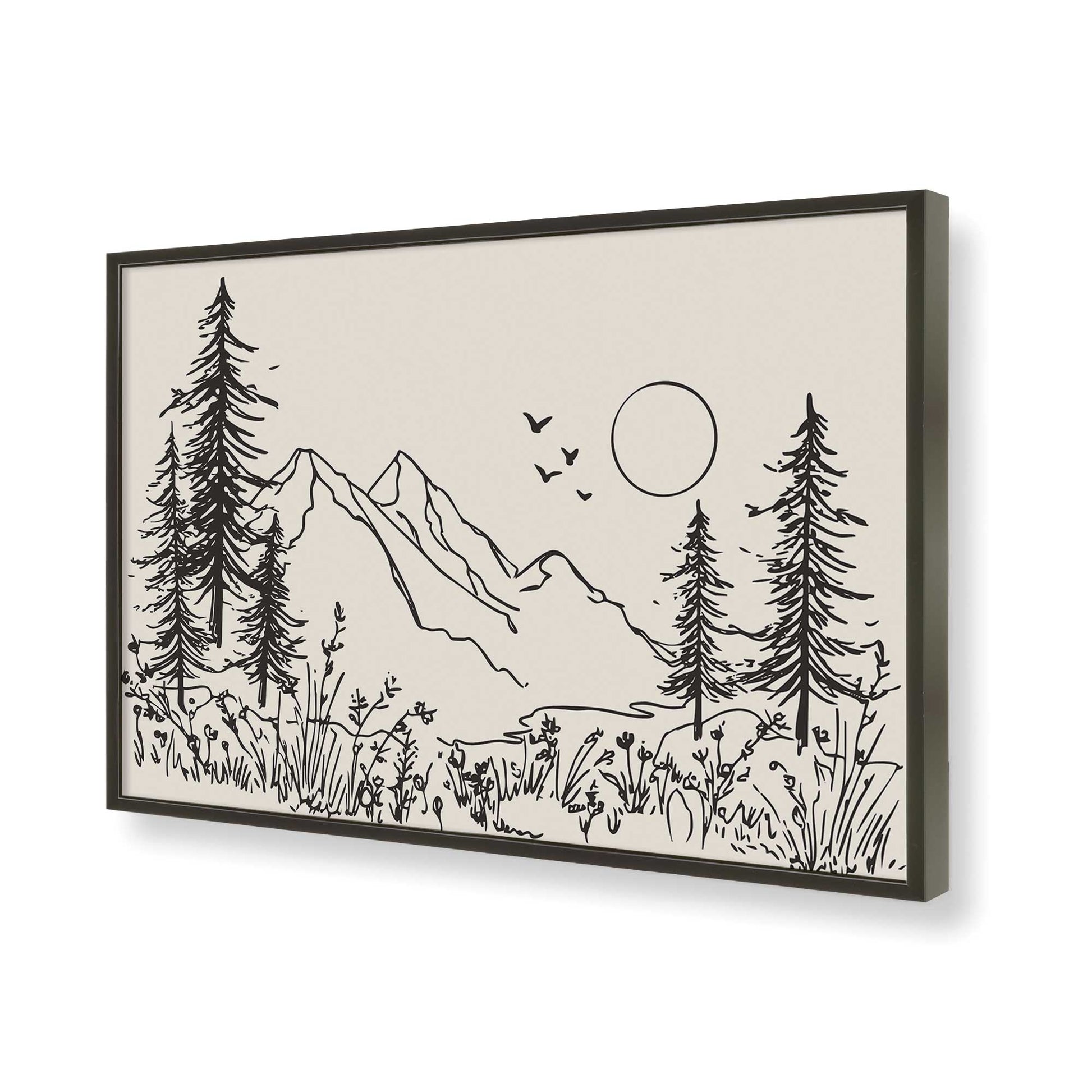 [Color:Satin Black], Picture of art in a Satin Black frame of the corner