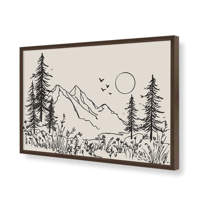 [Color:Brown], Picture of art in a Brown frame of the corner