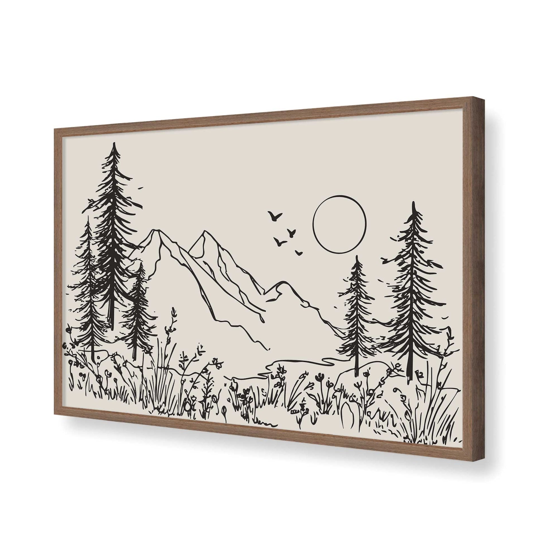 [Color:Walnut], Picture of art in a Walnut frame of the corner