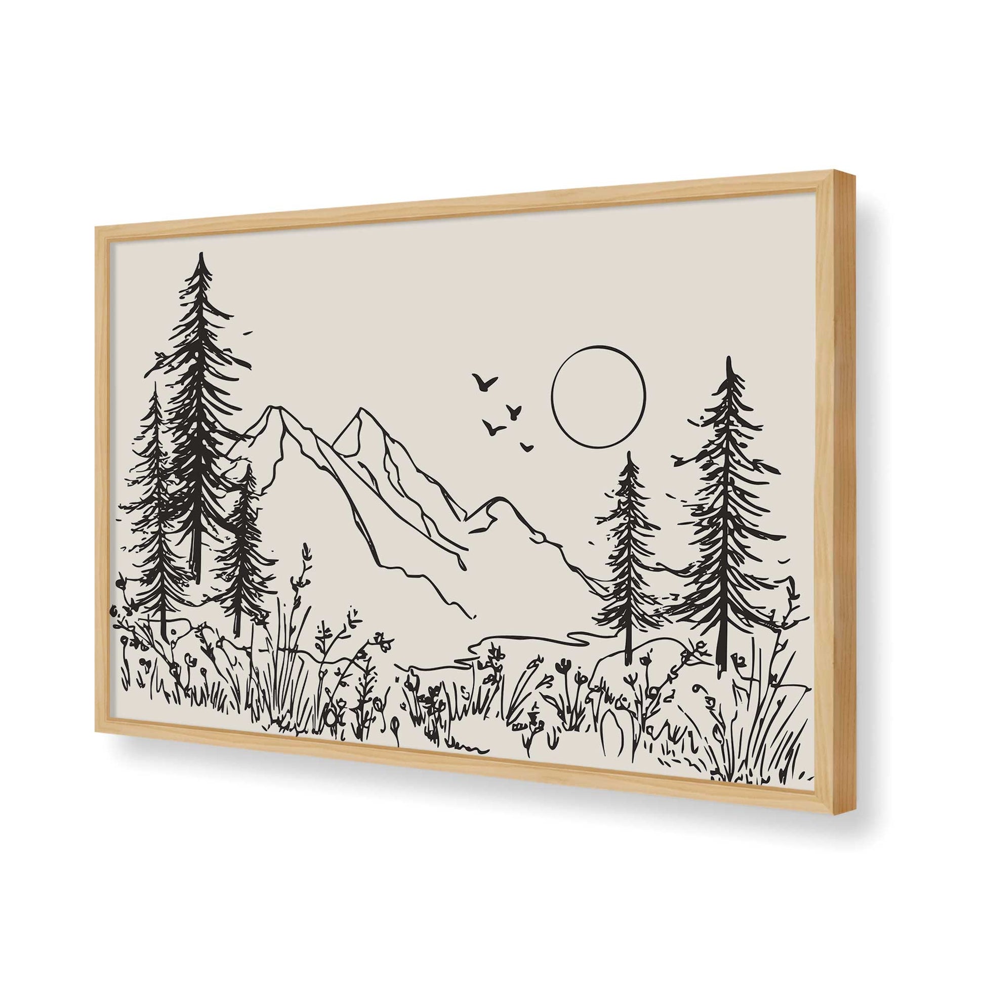 [Color:American Maple], Picture of art in a American Maple frame of the corner