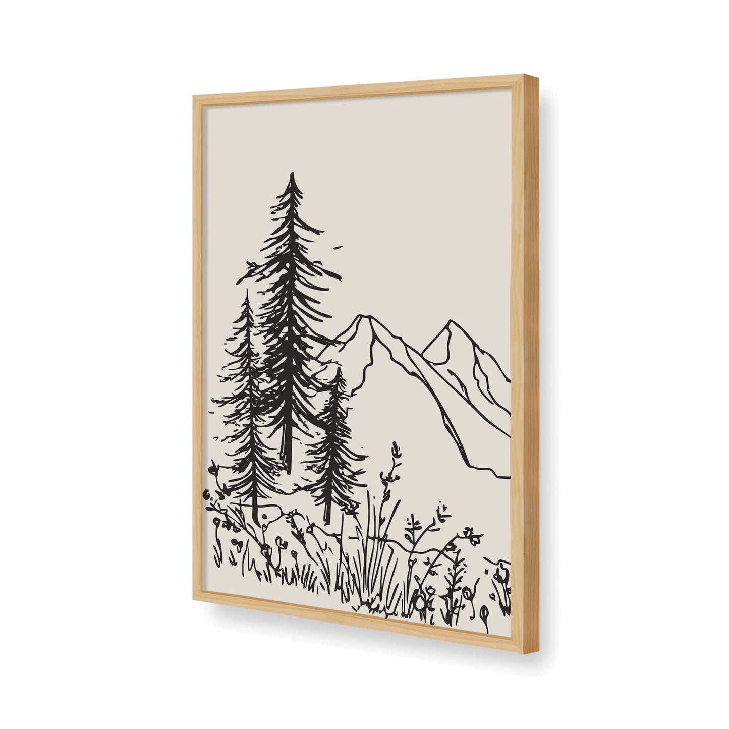[Color:American Maple], Picture of art in a American Maple frame of the corner