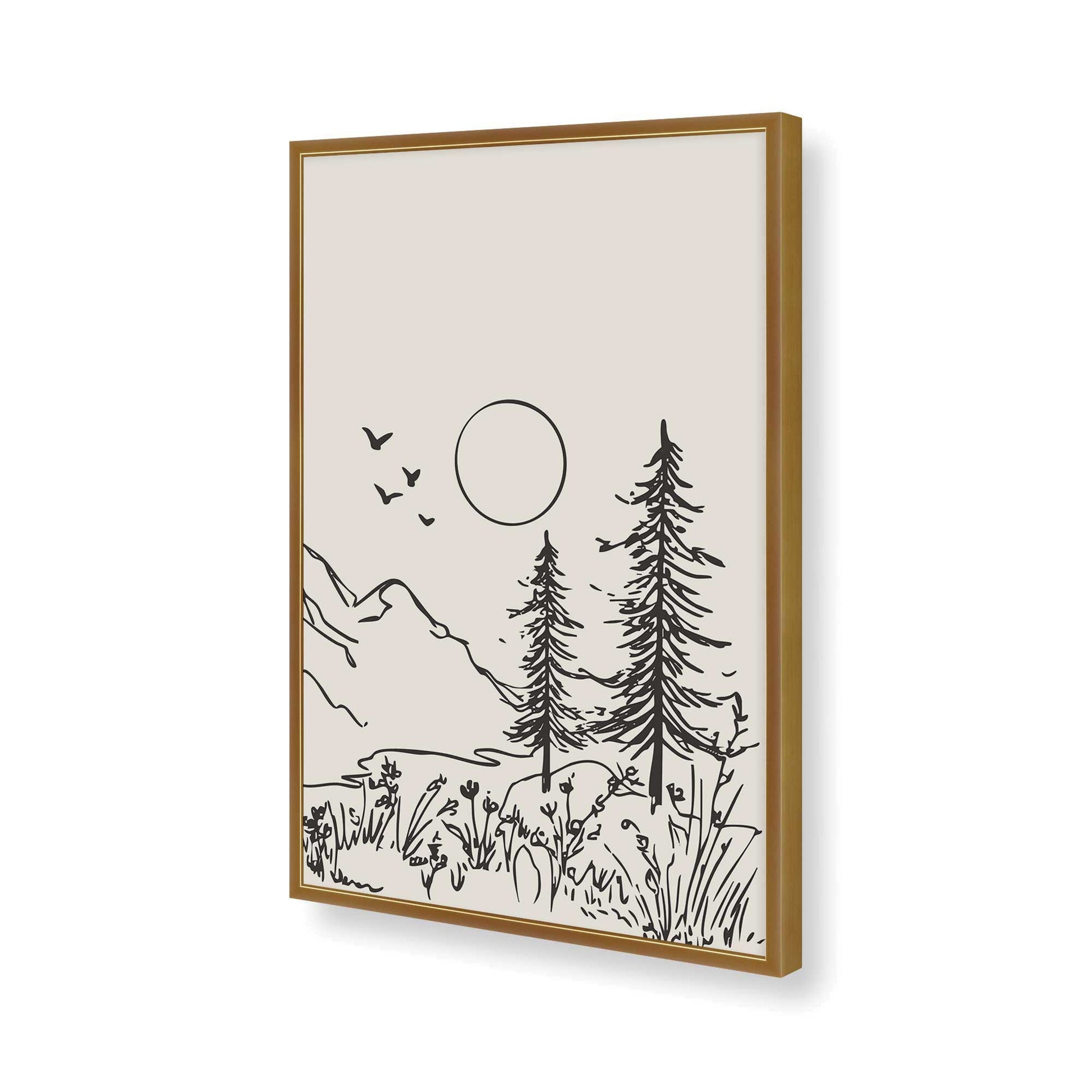 [Color:Polished Gold], Picture of art in a Polished Gold frame of the corner