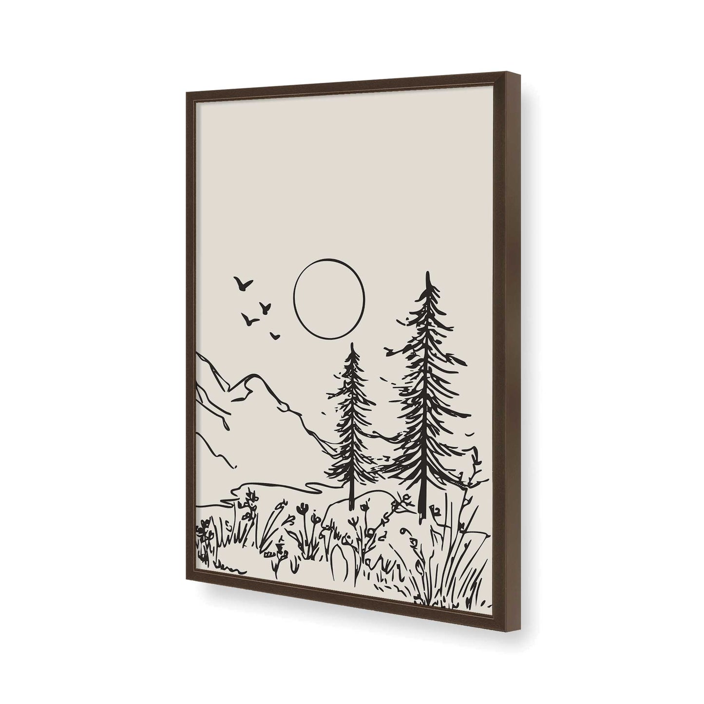 [Color:Brown], Picture of art in a Brown frame of the corner