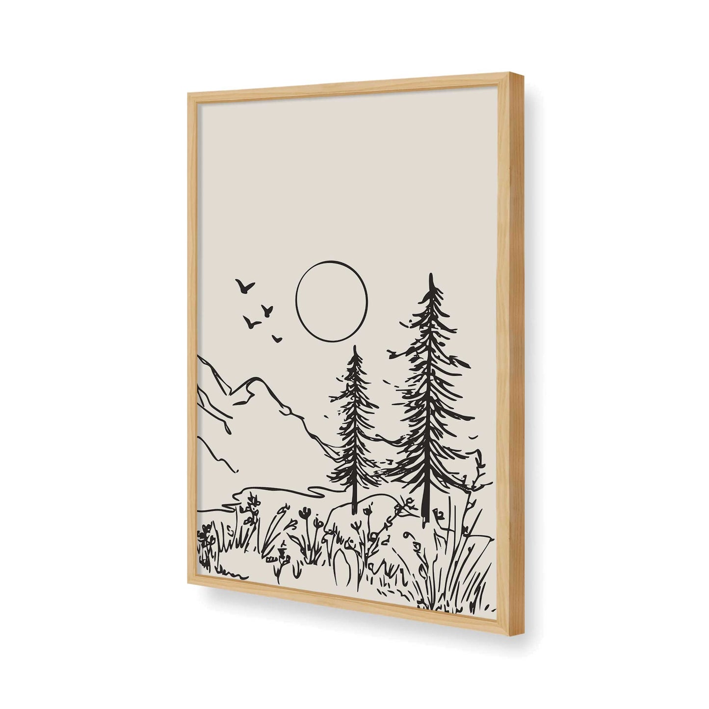 [Color:American Maple], Picture of art in a American Maple frame of the corner
