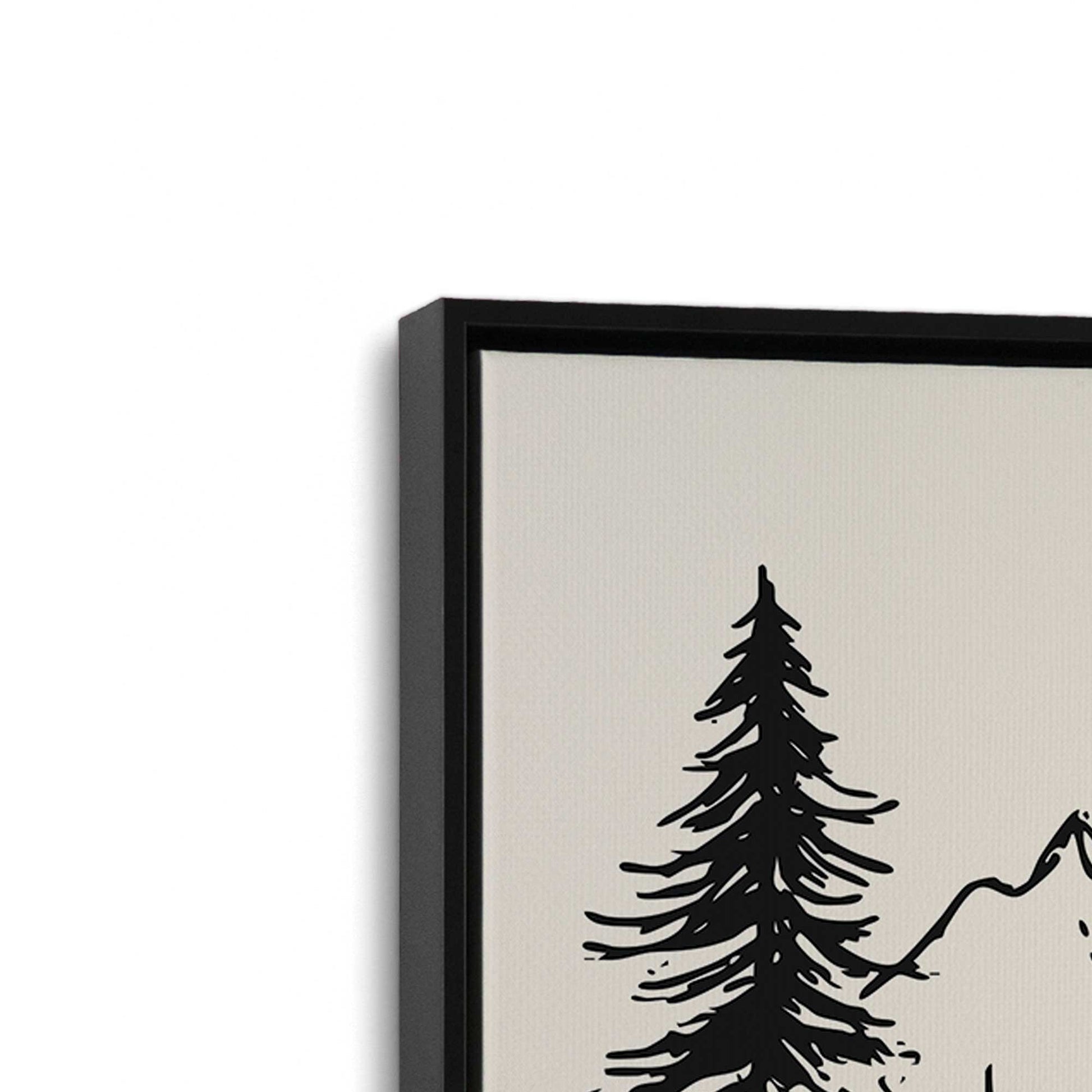 [Color:Satin Black], Picture of art in a Satin Black frame at an angle