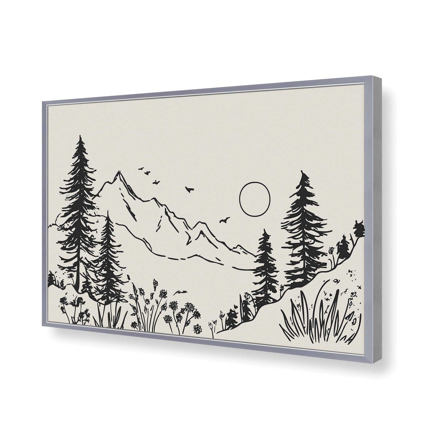 [Color:Polished Chrome], Picture of art in a Polished Chrome frame of the corner