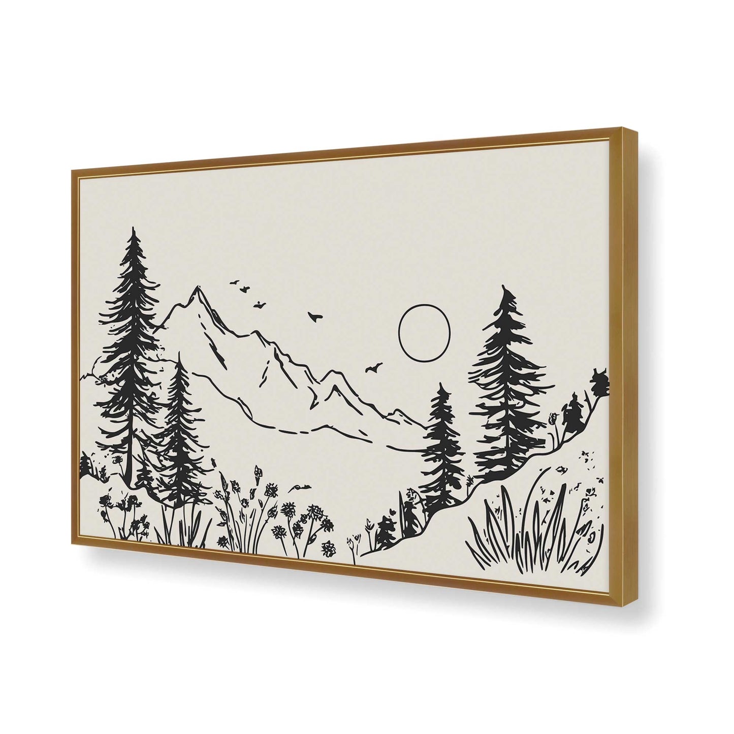 [Color:Polished Gold], Picture of art in a Polished Gold frame of the corner