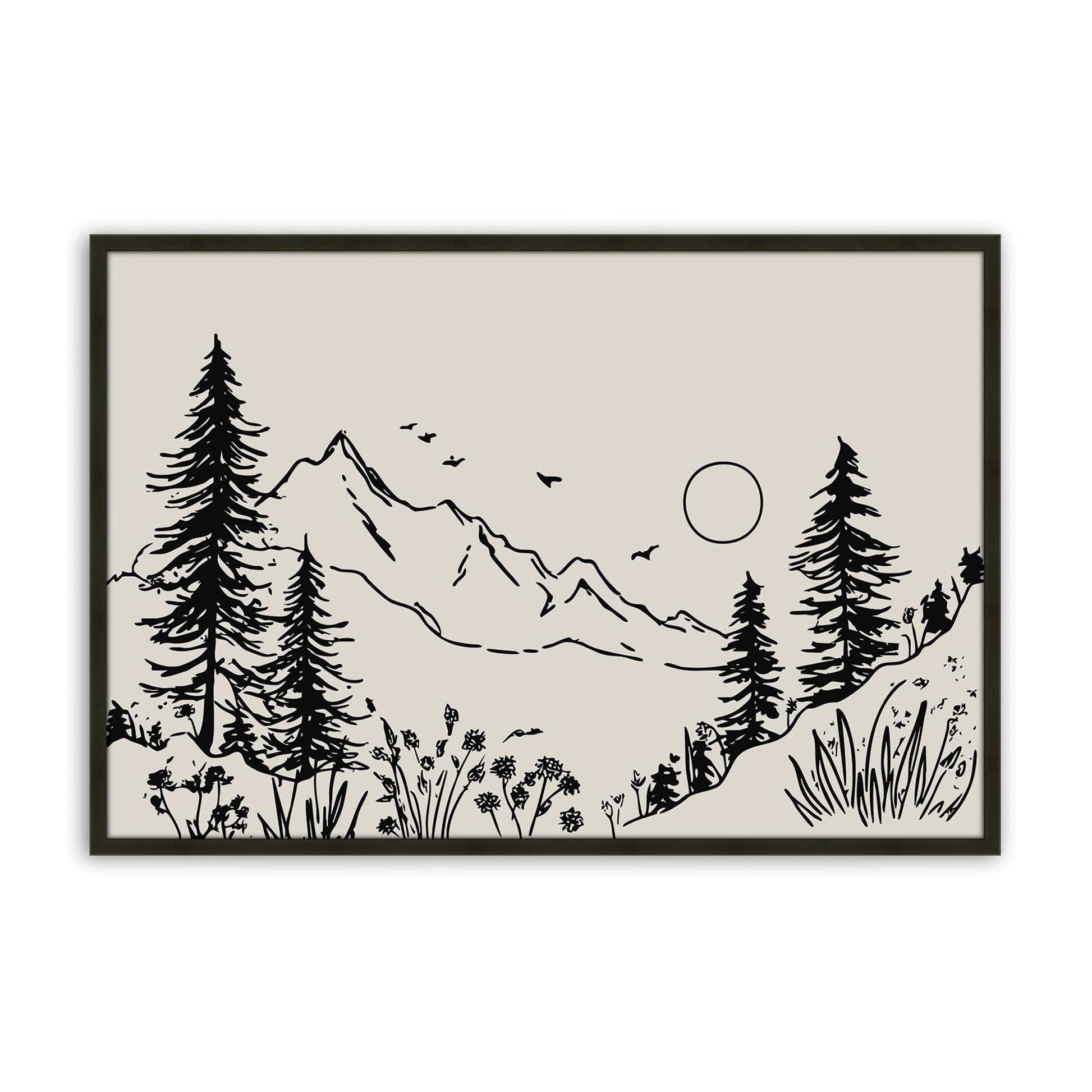 [Color:Satin Black], Picture of art in a Satin Black frame