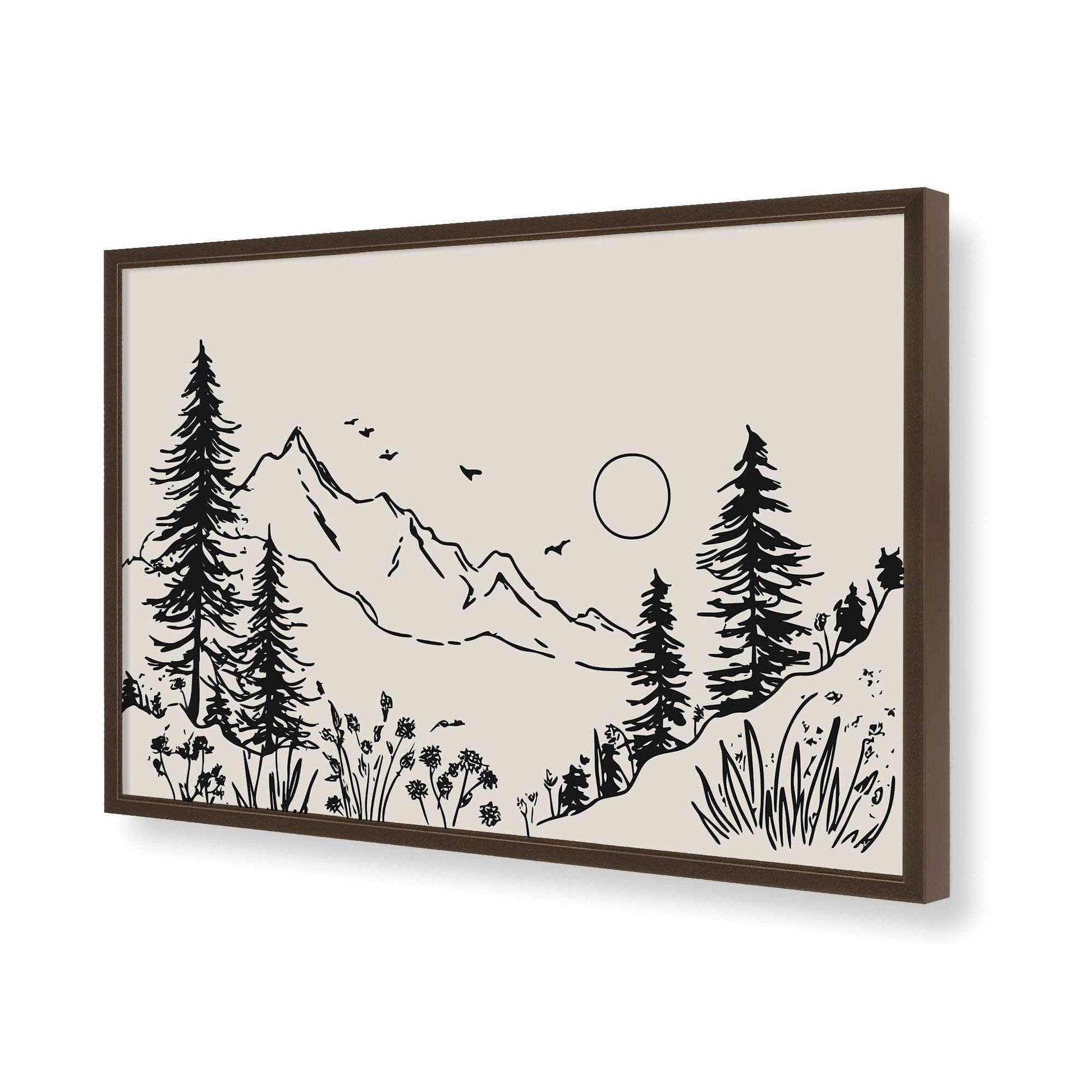 [Color:Brown], Picture of art in a Brown frame of the corner