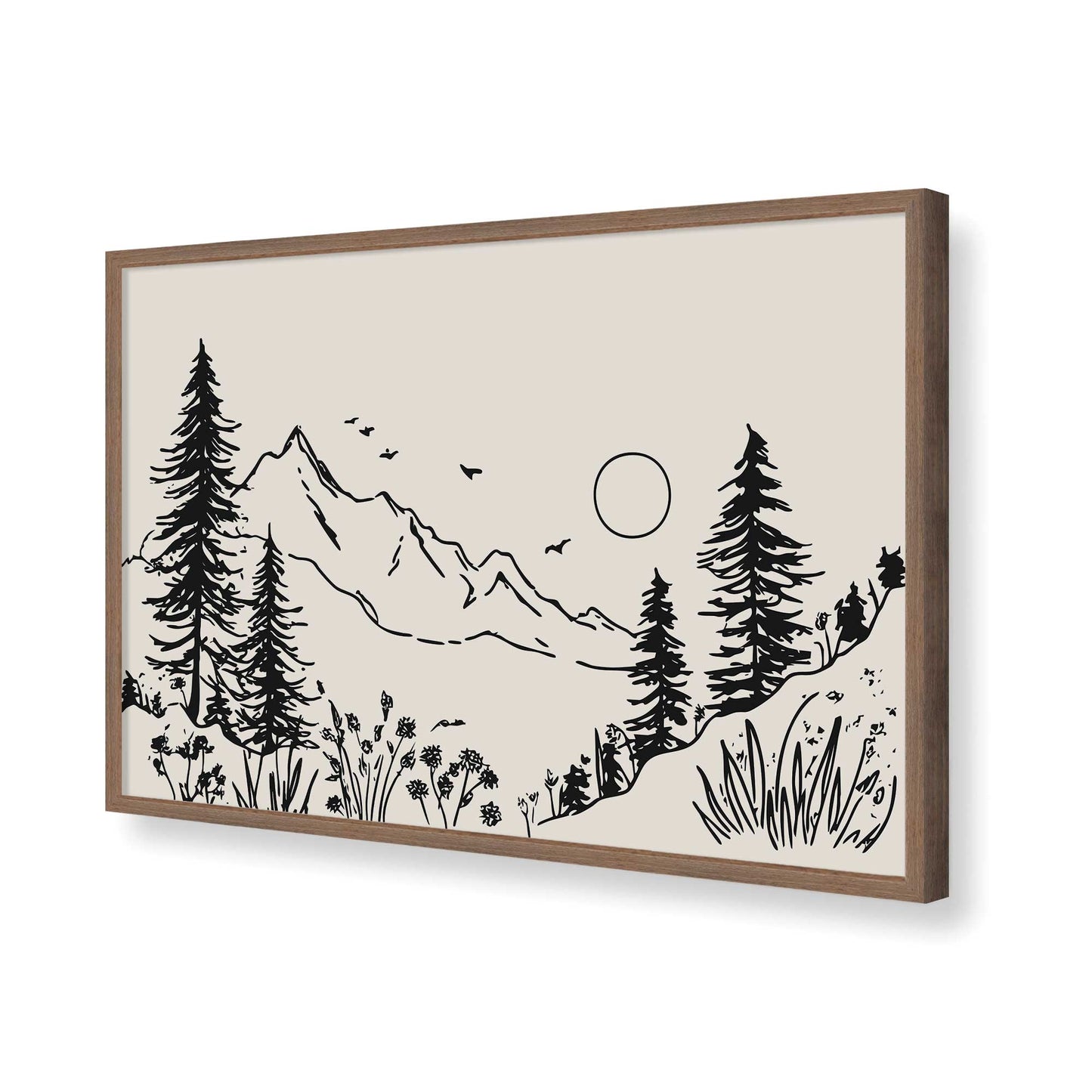 [Color:Walnut], Picture of art in a Walnut frame of the corner
