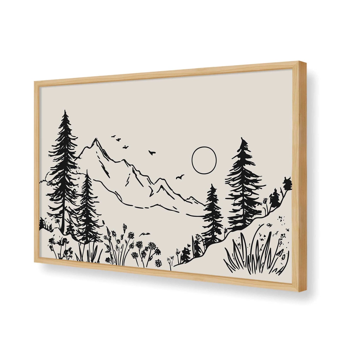 [Color:American Maple], Picture of art in a American Maple frame of the corner
