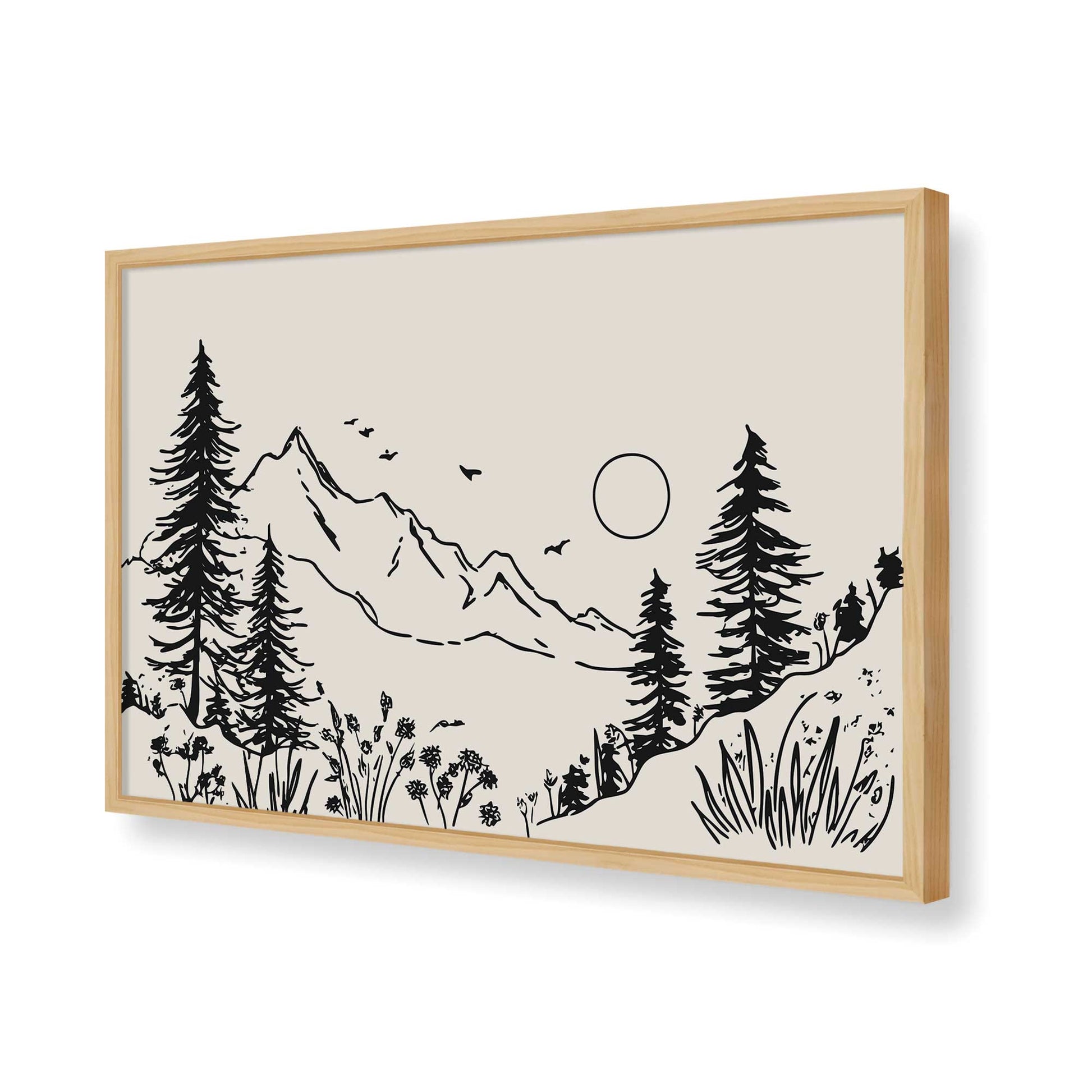 [Color:American Maple], Picture of art in a American Maple frame of the corner