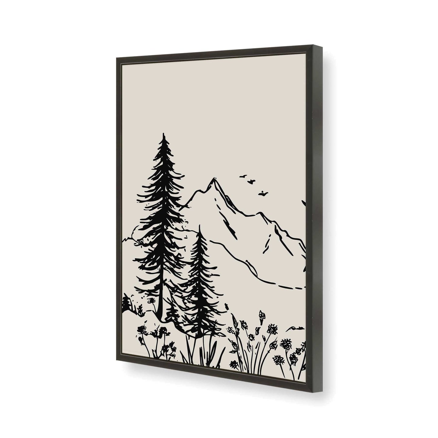 [Color:Satin Black], Picture of art in a Satin Black frame of the corner