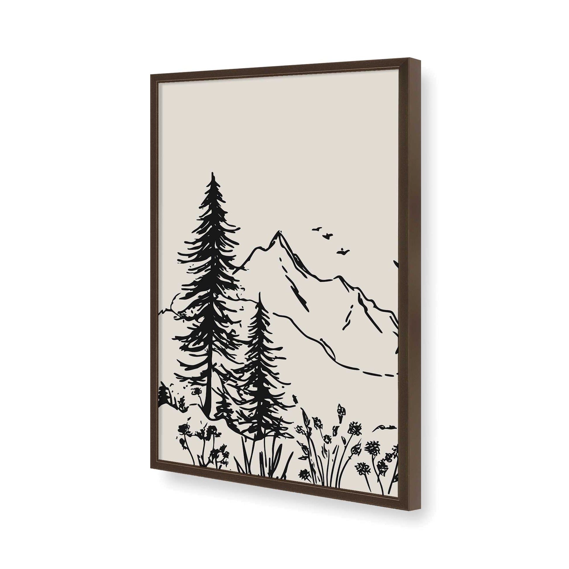 [Color:Brown], Picture of art in a Brown frame of the corner