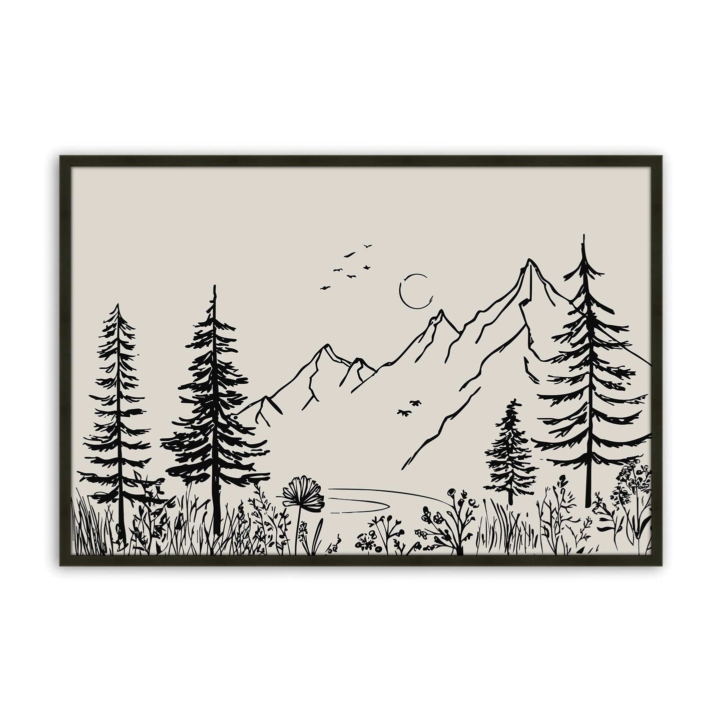 [Color:Satin Black], Picture of art in a Satin Black frame