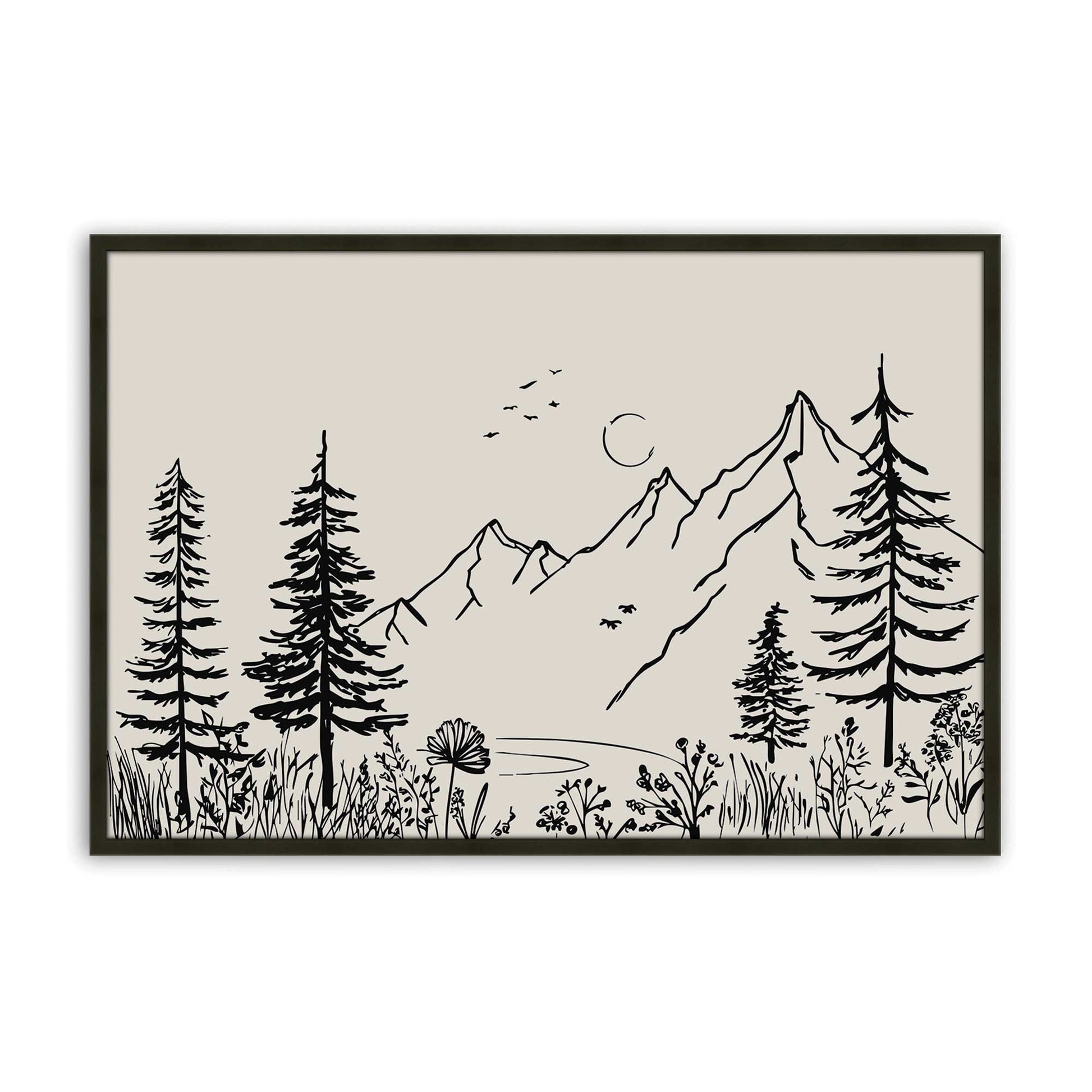 [Color:Satin Black], Picture of art in a Satin Black frame