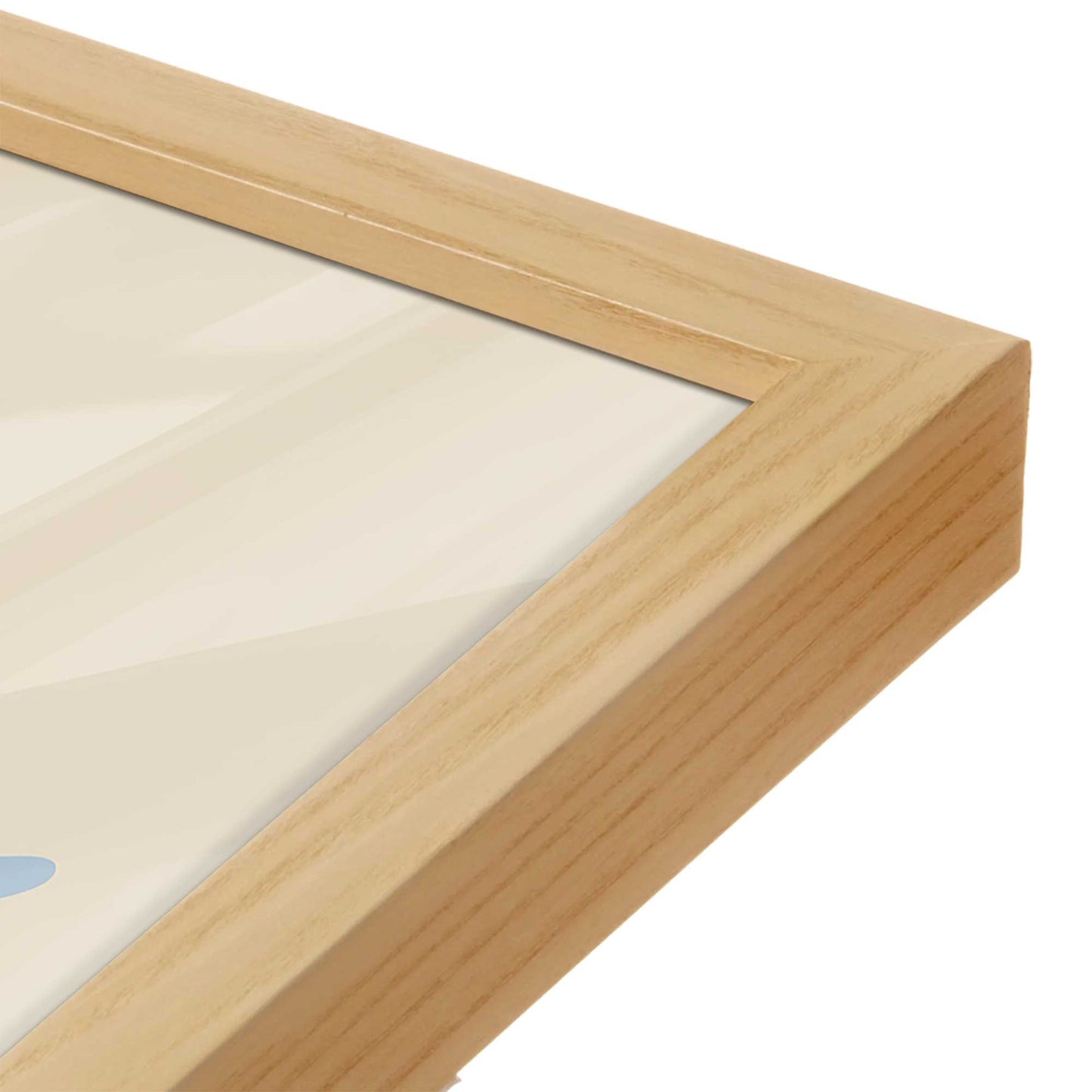 [Color:American Maple], Picture of art in a American Maple frame at an angle