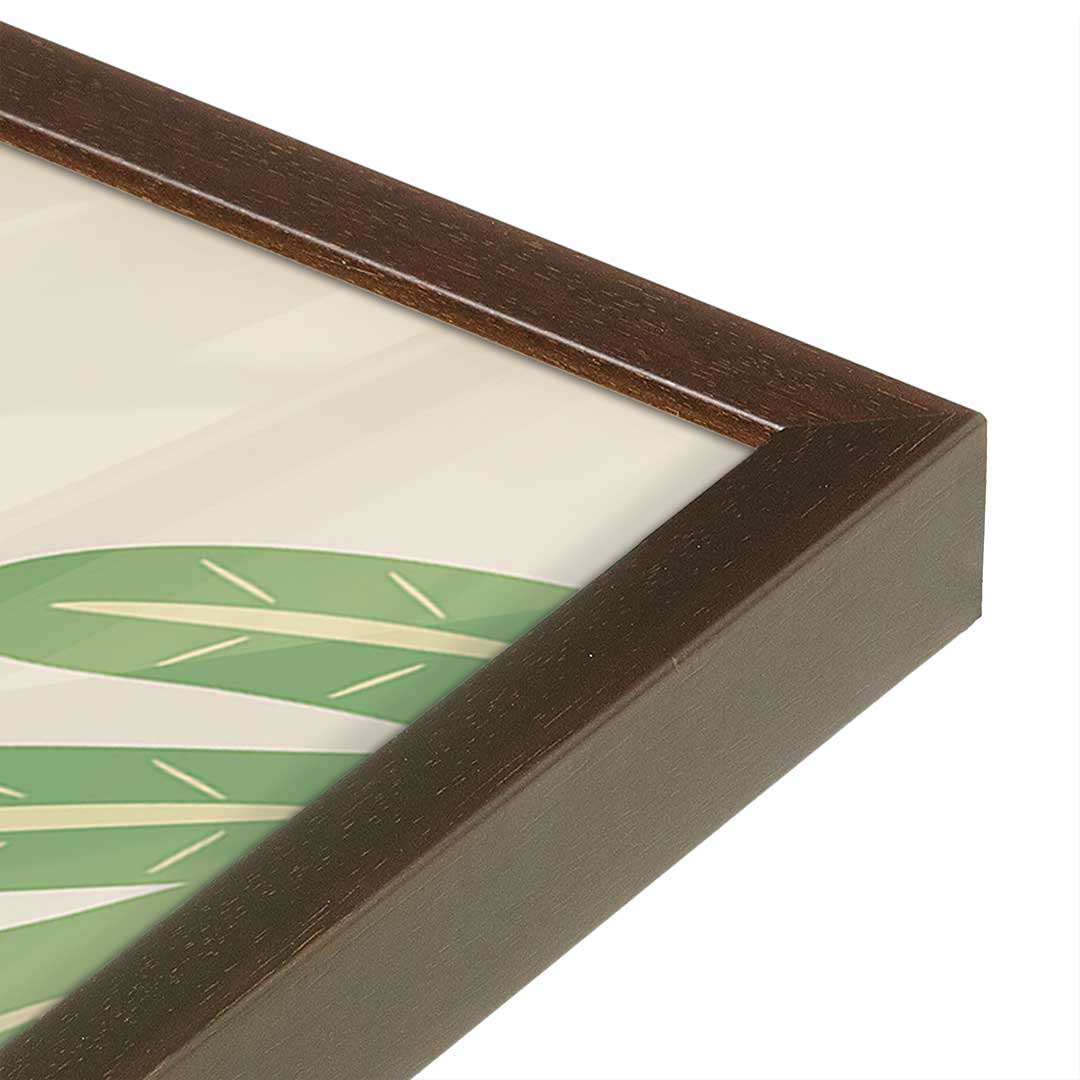 [Color:Brown], Picture of art in a Brown frame at an angle